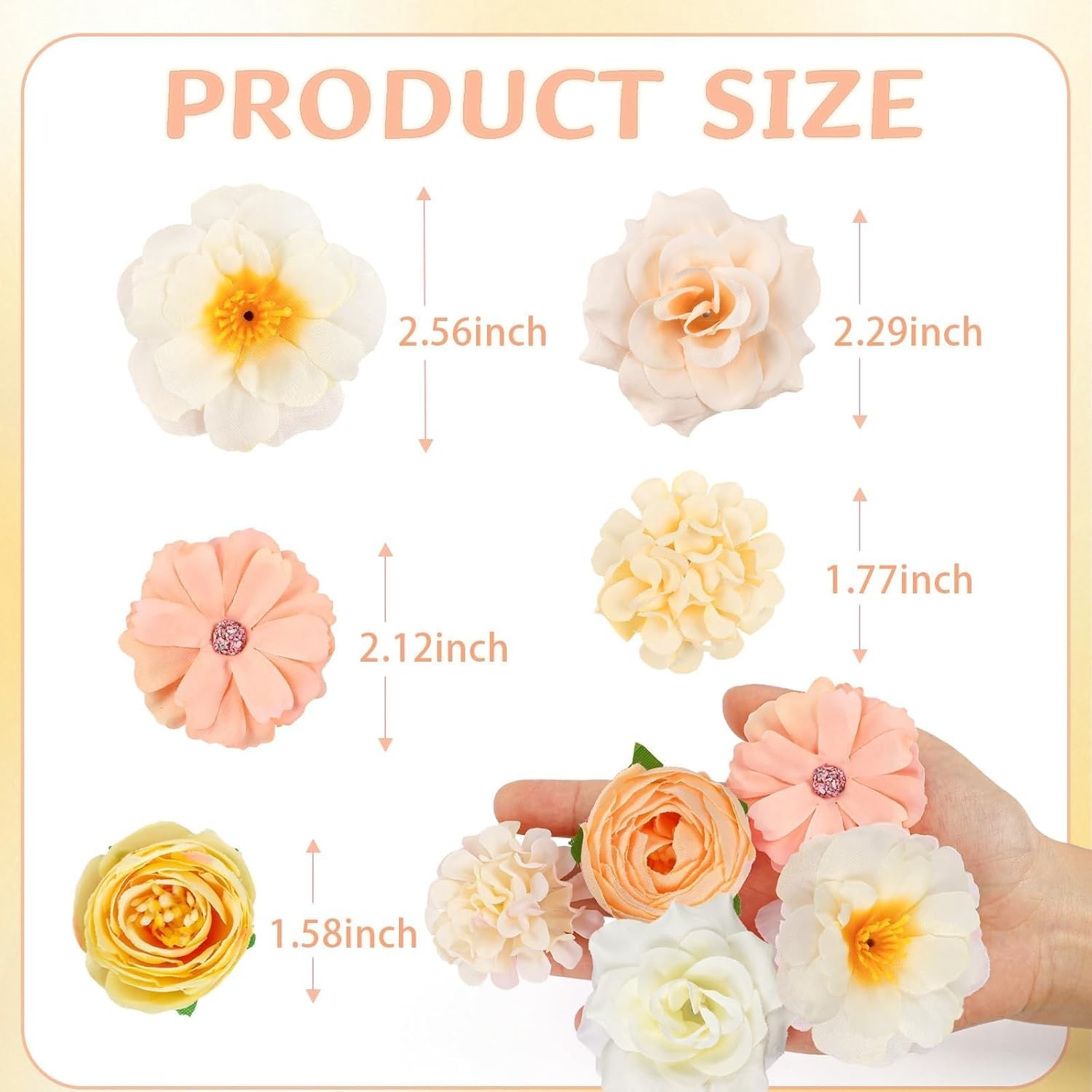 Fake Flower Heads Mini Silk Flowrs Bulk Small Flower 3D Loose Faux Daisy Rose