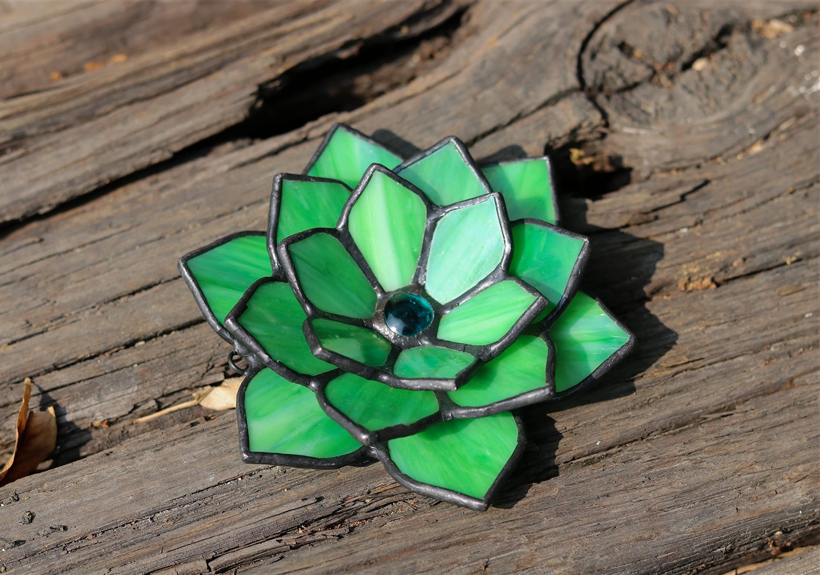 Artificial Succulent Plant, 1 pcs 3D Stained Glass Succulent Ornament, Handma…