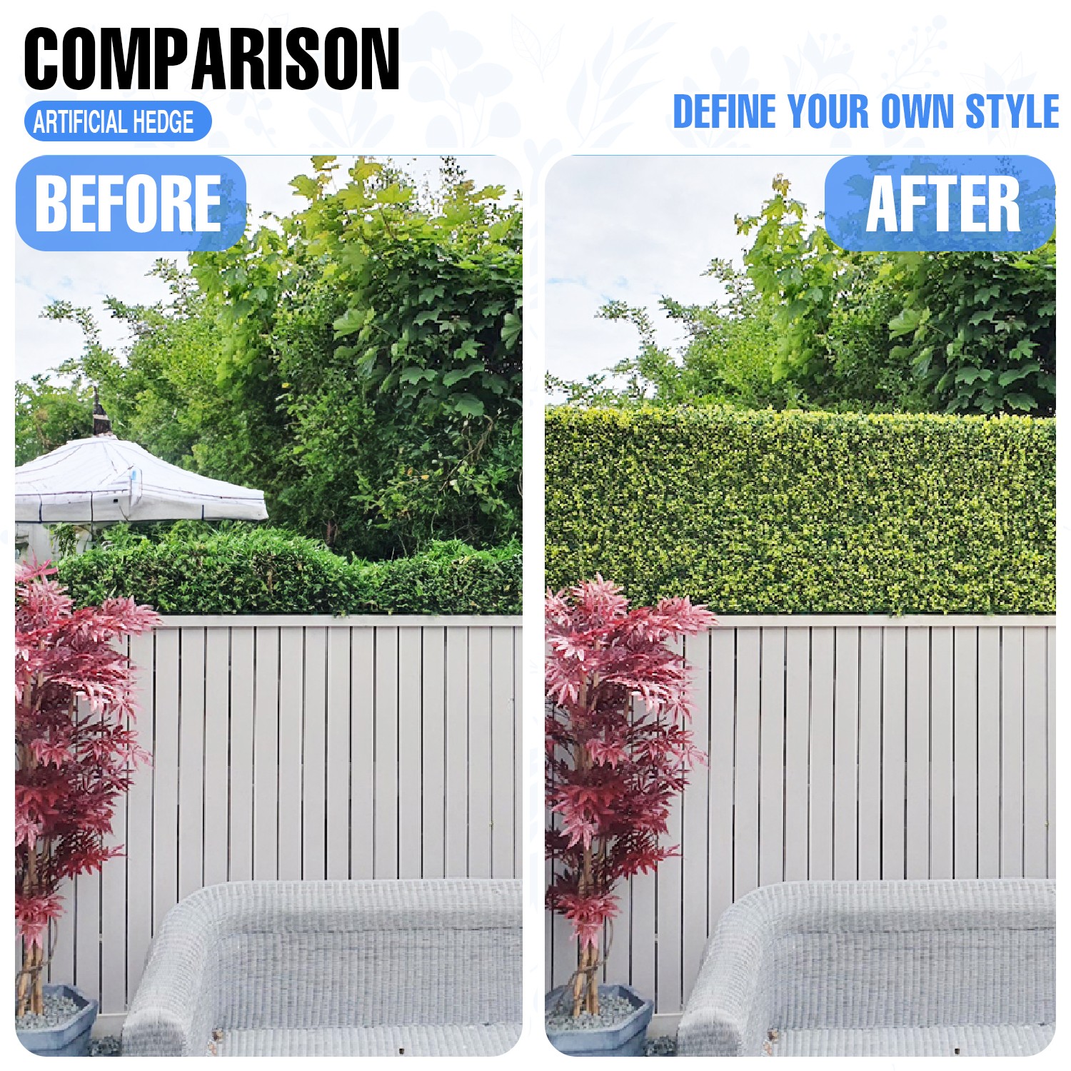 Artificial Boxwood Hedge Wall Fake Grass Fence Panel Home Garden Decoration