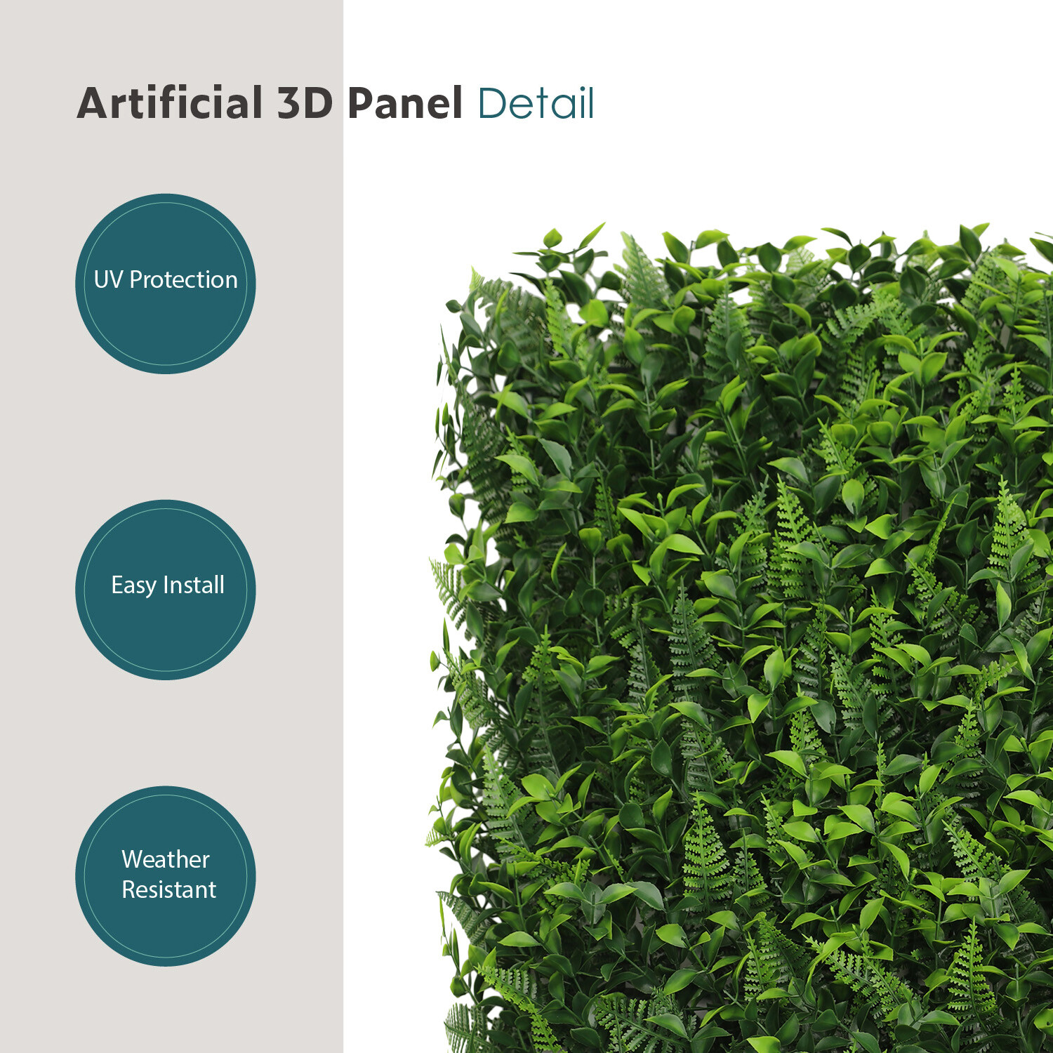 20″x20″ Artificial Faux #9 3D Mixed Panel Leaf Privacy Fence Screen Decor Hedge