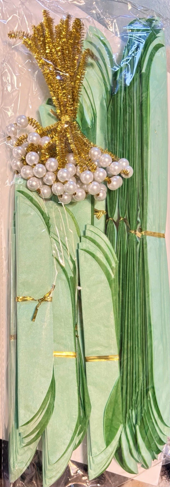 Wedding Butterflies Green Artificial butterfly Bunch 3 Set, 12 Pack, Gold Green