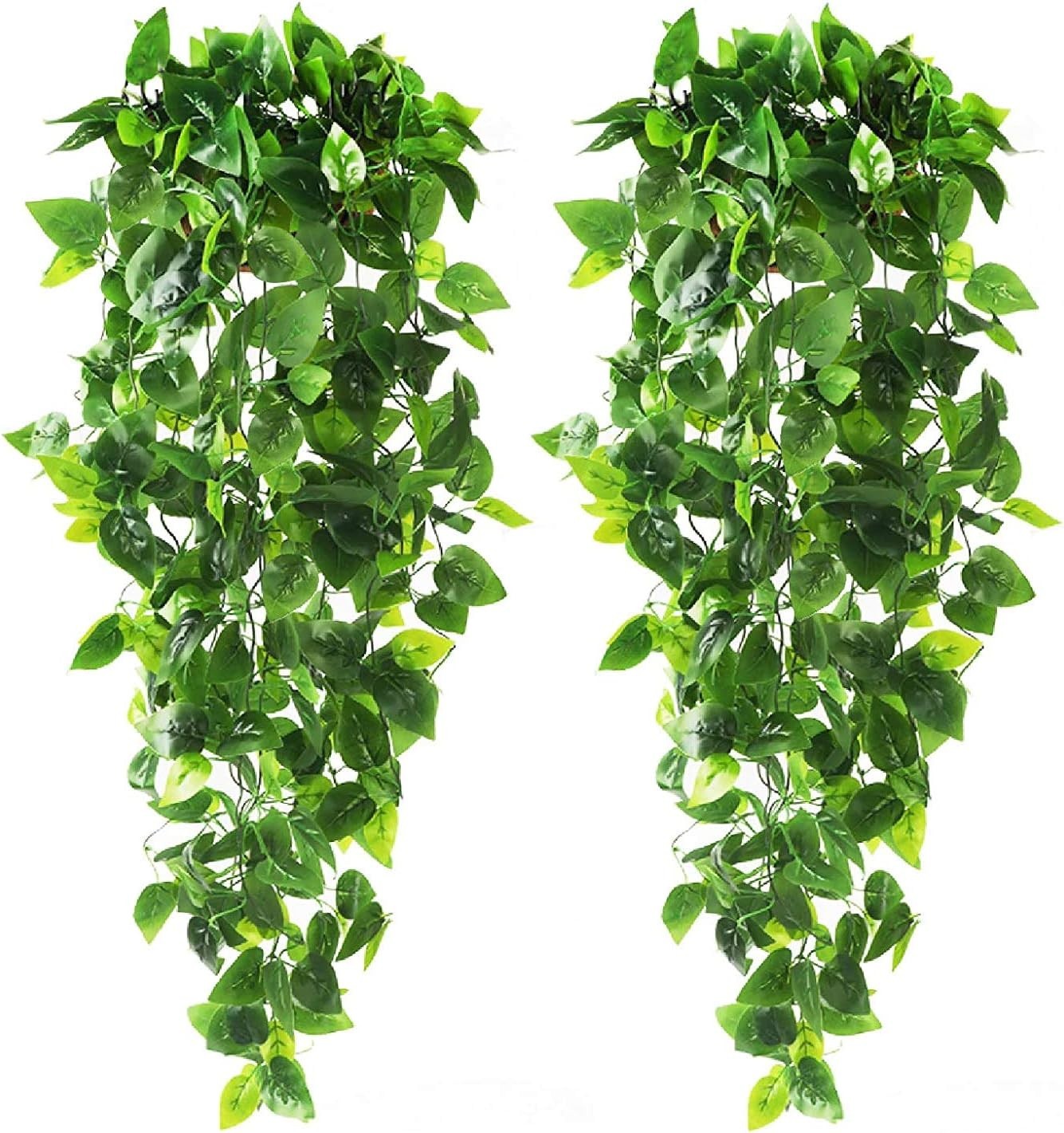 2 plantas colgantes artificiales de hiedra falsa para decoración de pared hogar