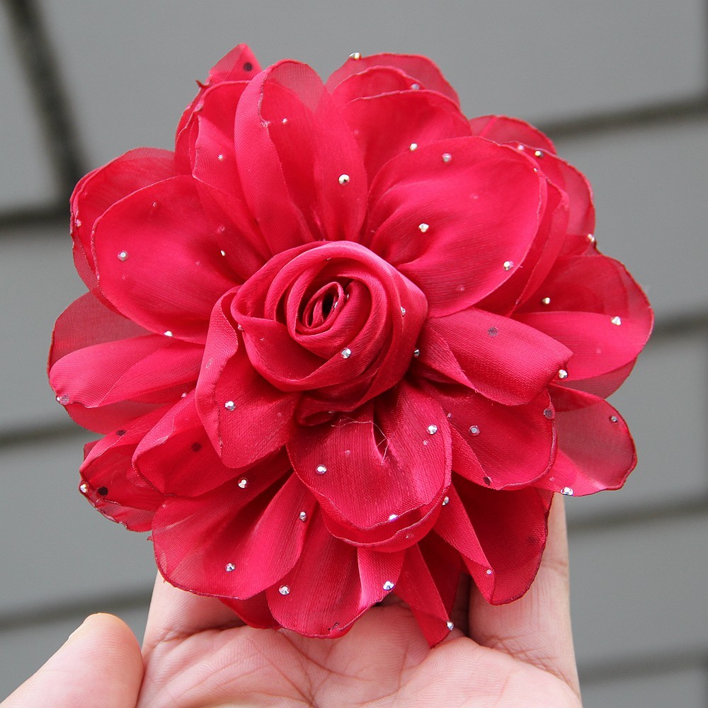 11cm Women’s Fabric Three-dimensional Artificial Flower for Brooch Suit Jacket