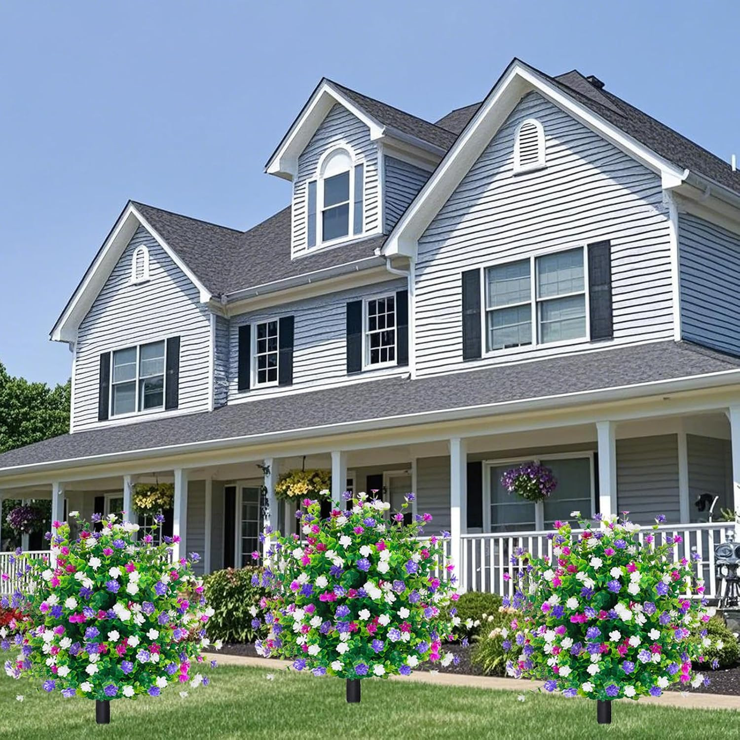 Set of 2 UV Resistant Artificial Boxwood Topiary Balls for Outdoor Decor
