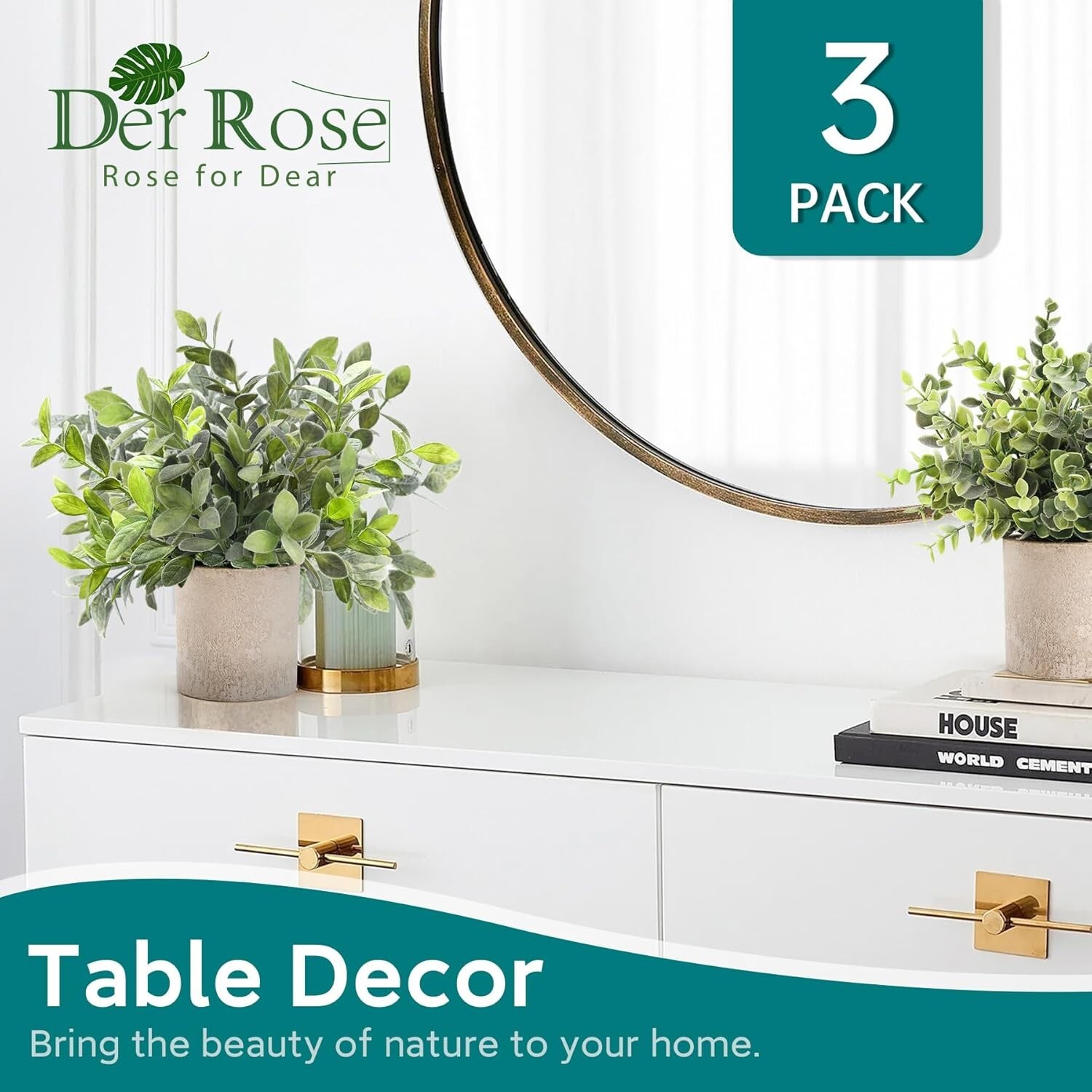 Set of 3 Lifelike Mini Eucalyptus Plants – Perfect for Office and Home Decor