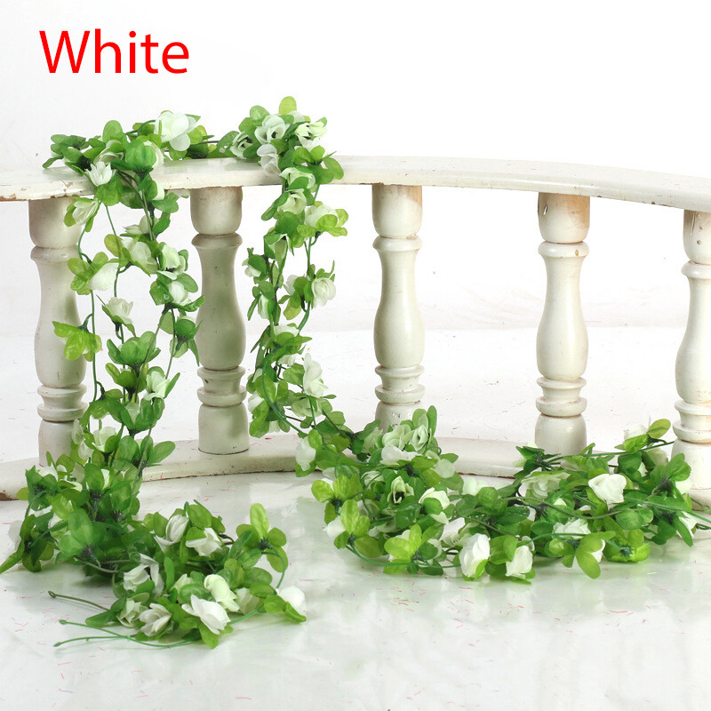 1PCS Silk Rose Artificial Flowers Vine Garland Fake Ivy Arch Hanging Fake Plant