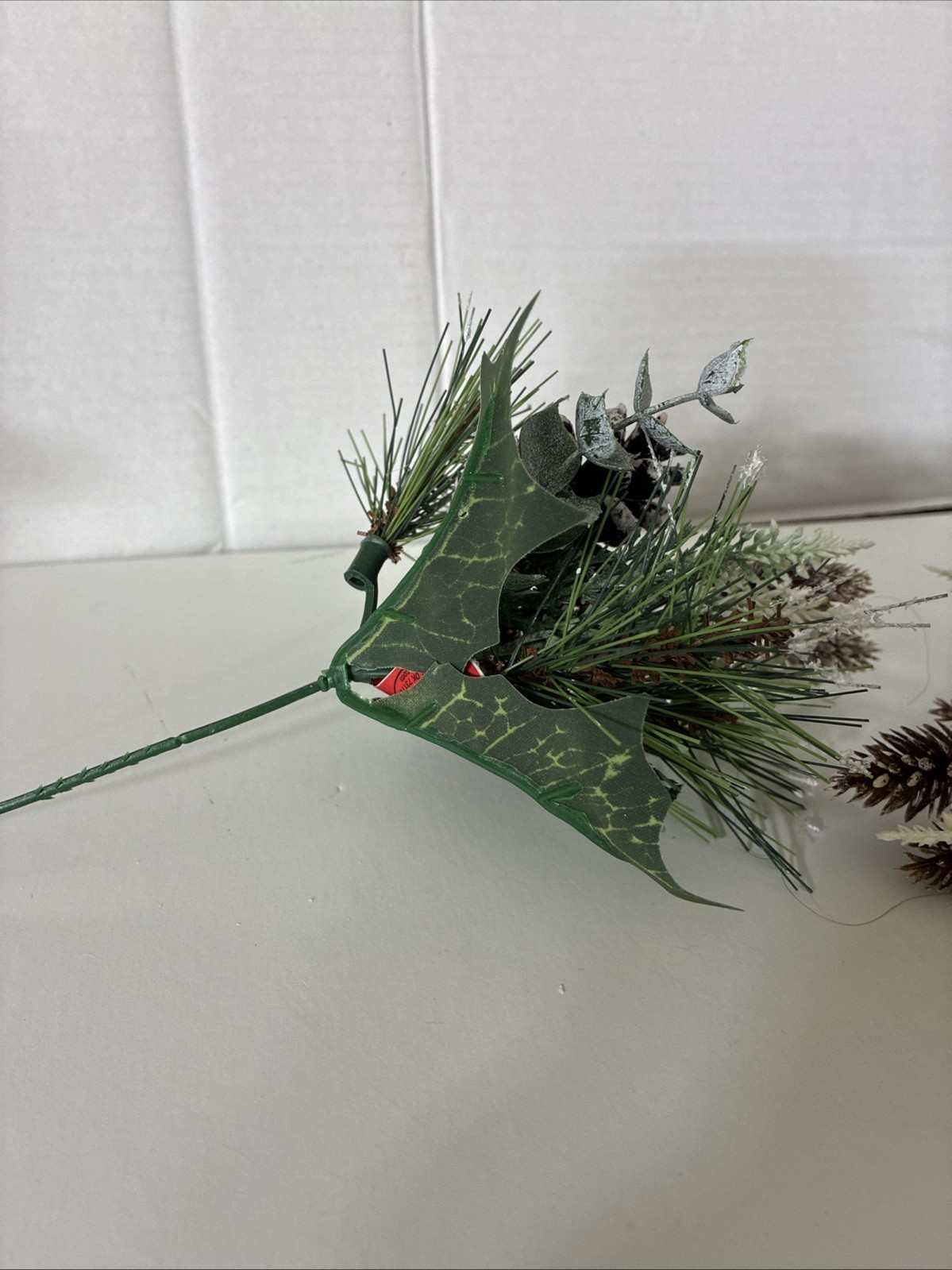 Hobby Lobby Christmas Picks Set Of 2 Red Green White Brown Pine Comes Holly 8”