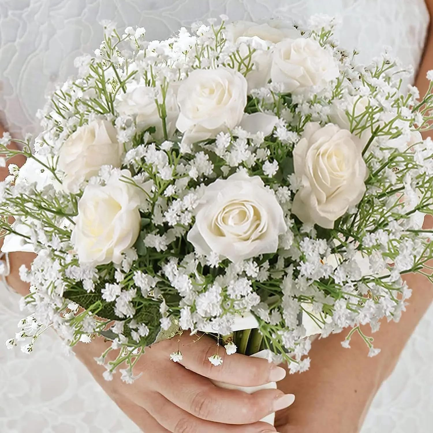 Babys Breath Artificial Flowers, 24 Pcs Fake Flowers Gypsophila Bouquet Fall Flo