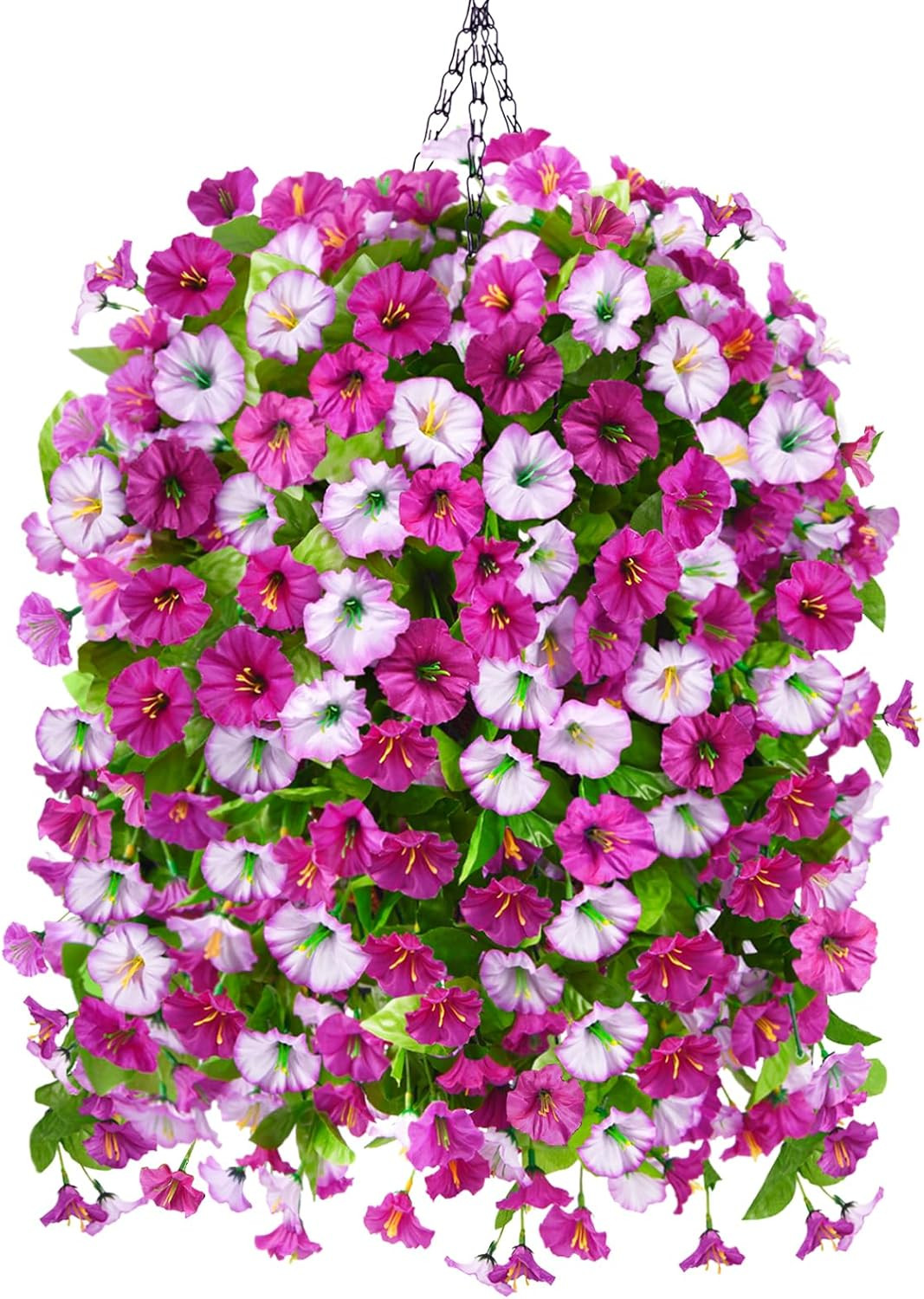 Artificial Faux Hanging Flowers Plants Baskets for Outdoor Spring Summer Decorat