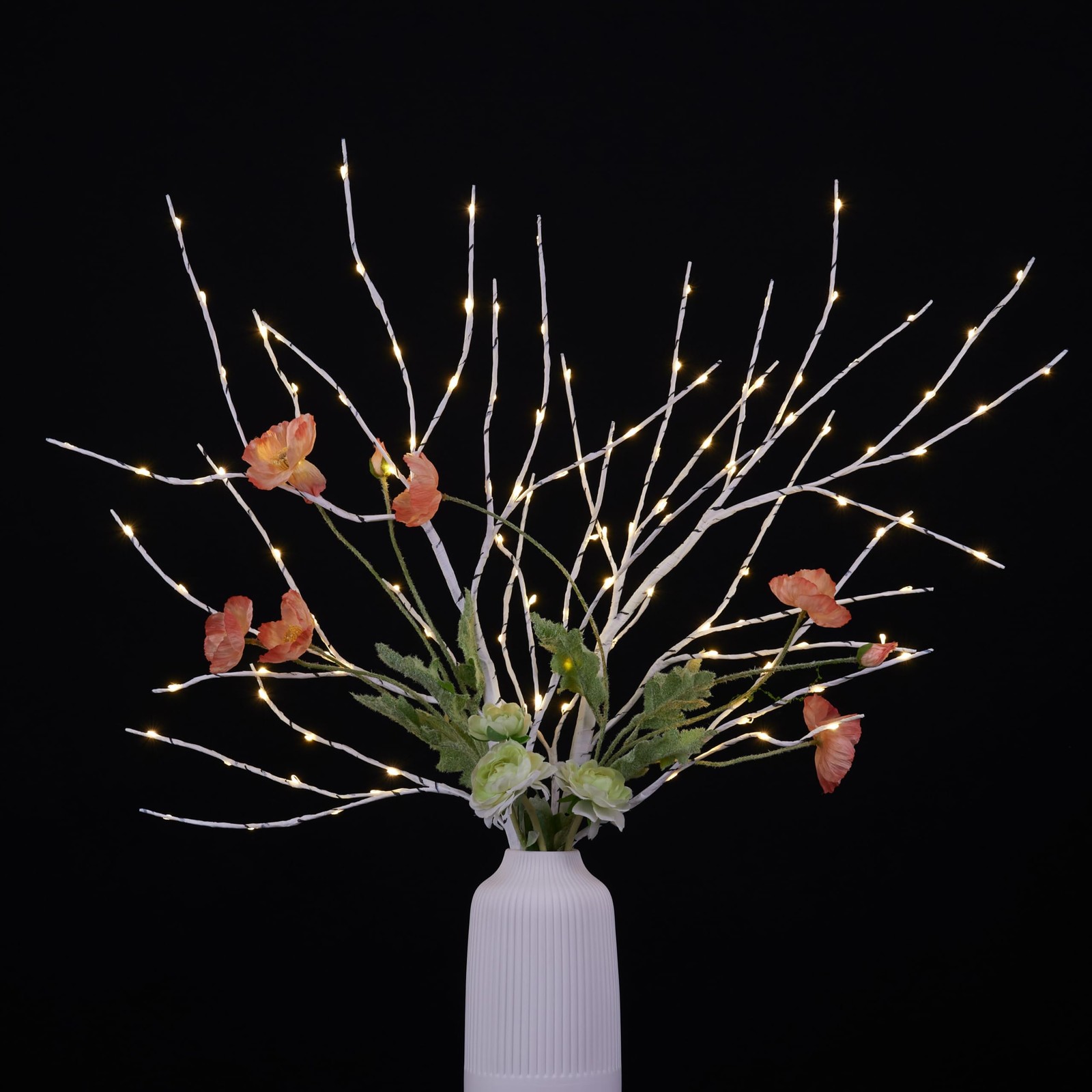 Lighted 32IN Artificial Twig Birch Tree Branch with 120 Fairy LED Lights Batt…