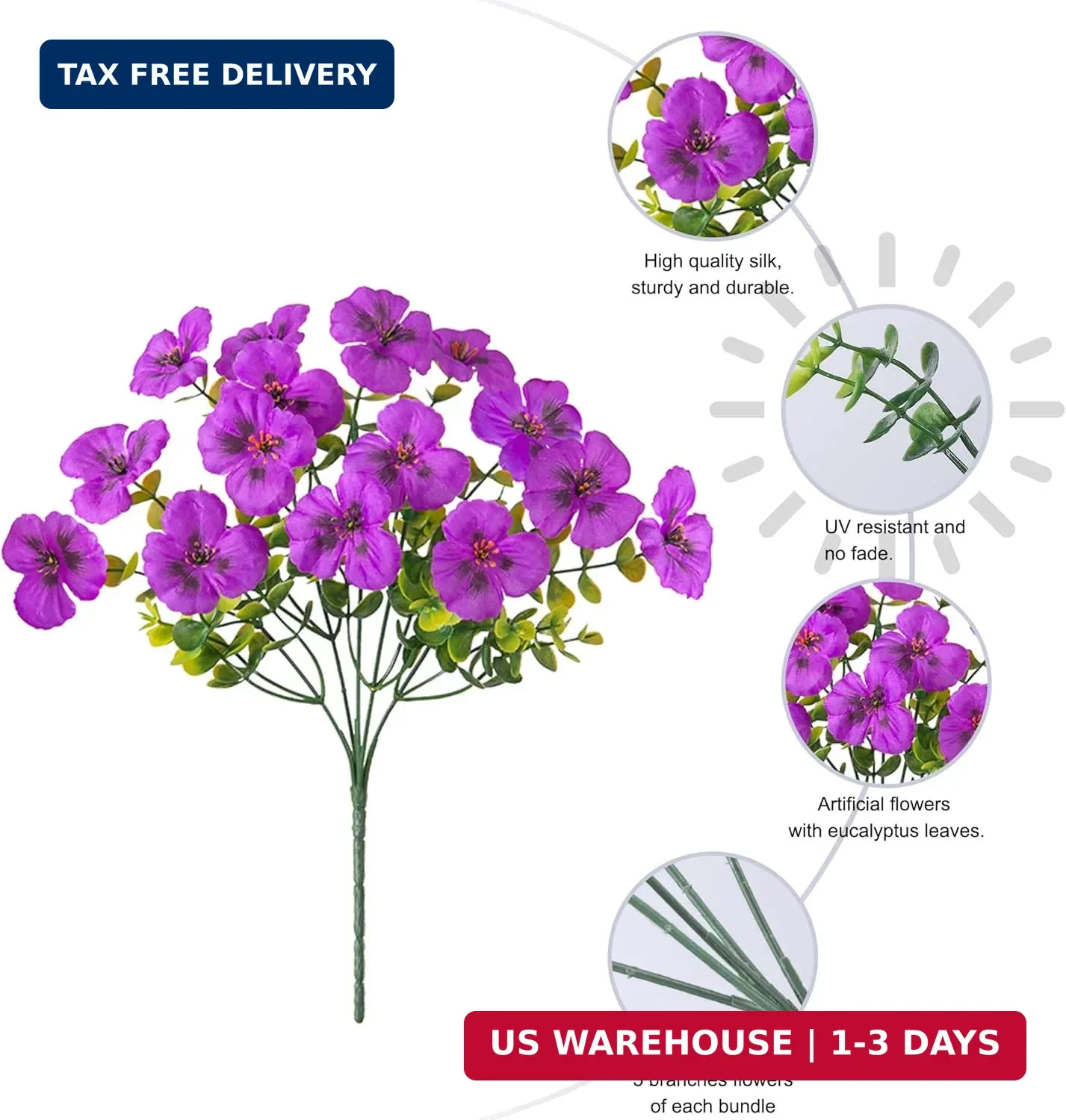 Ivydale 20PCS Artificial Fake Pansy Flowers for Outdoors Spring Sumer Decor, Fau