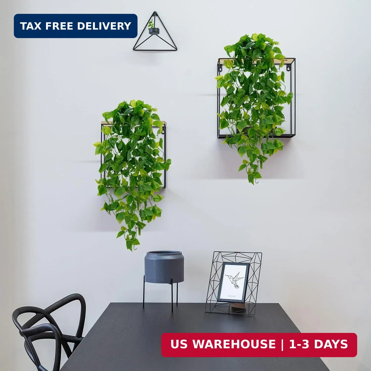 BLEUM CADE Fake Hanging Plants, 2pcs Artificial Pothos Vines Faux Plants Greener