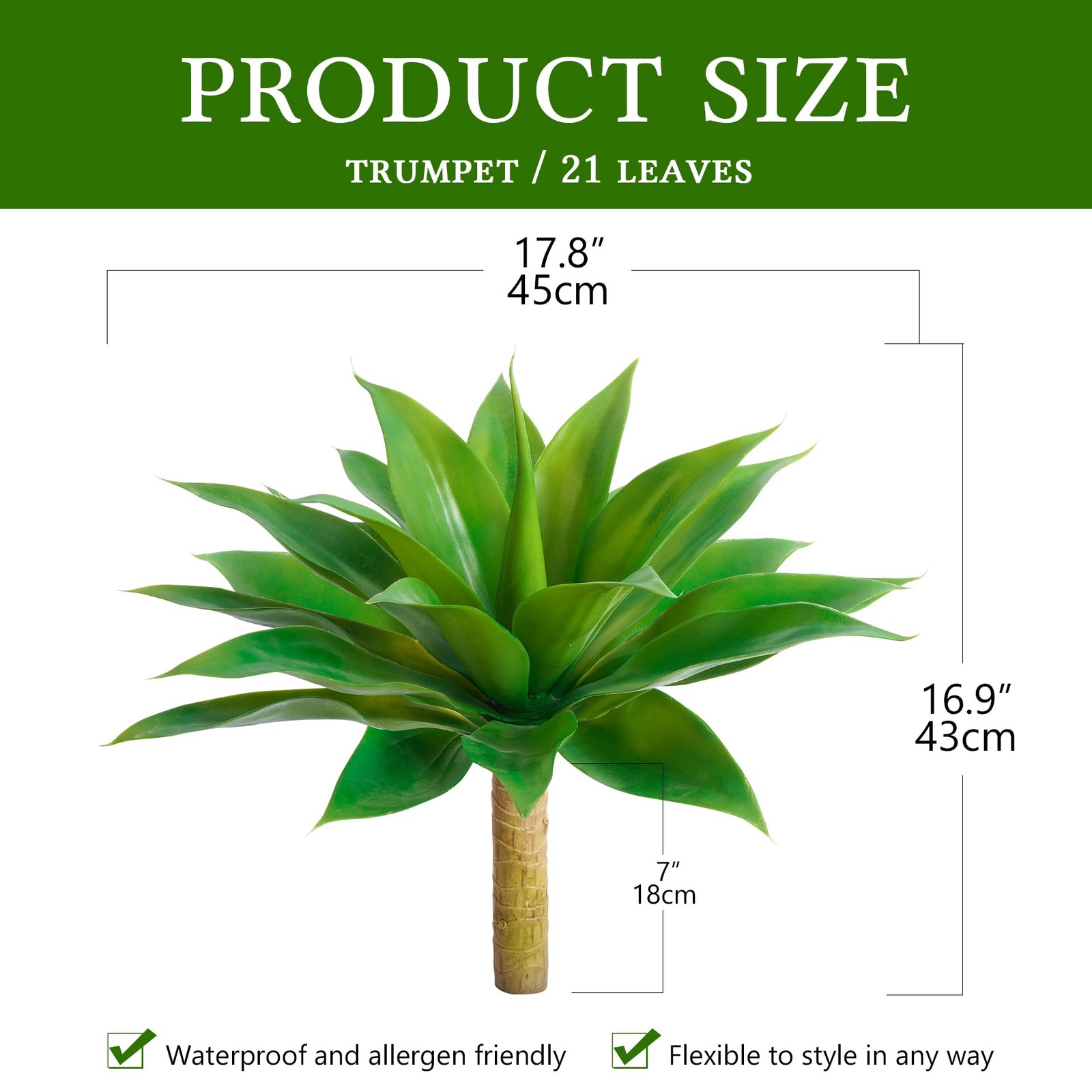 Artificial Agave Faux Agave Fake Greenery 18In Outdoor Artificial Plant Fake …