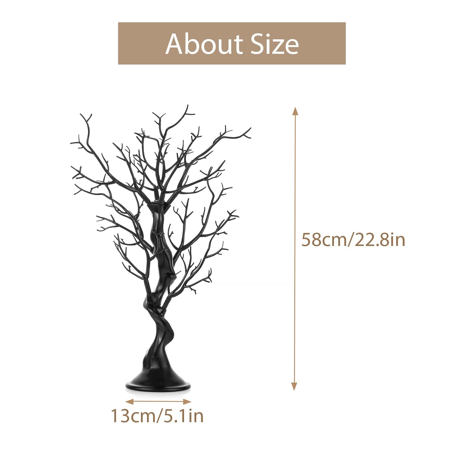 1.9FT Black Artificial Tree Small Faux Table Centerpiece Halloween Gothic