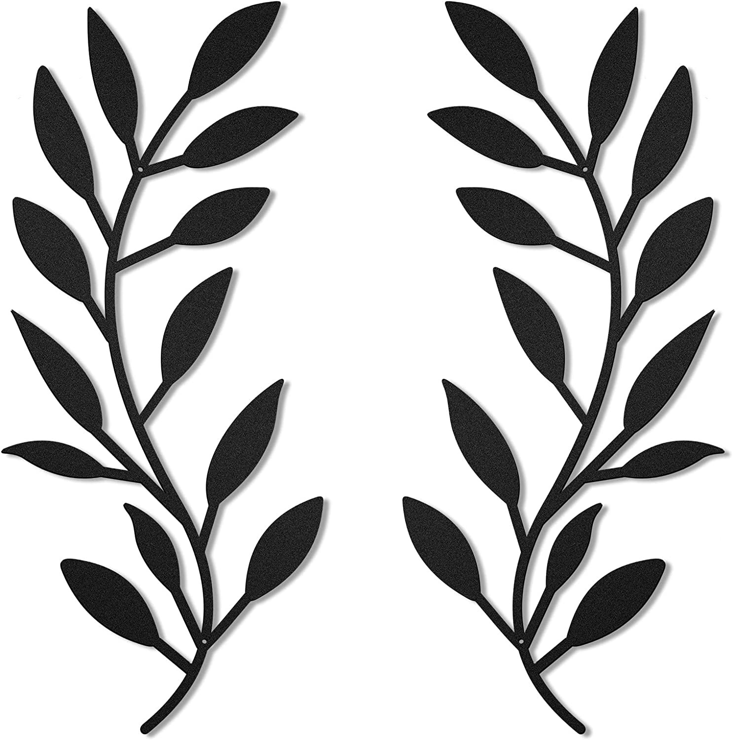 2 Pieces Metal Tree Leaf Wall Decor Vine Olive Branch Leaf Wall Art Living Room,