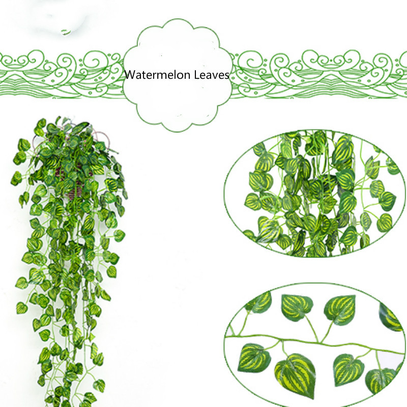 2 X Artificial Ivy Leaf Hanging Garland Plant Fake Foliage Festival Adorn Green