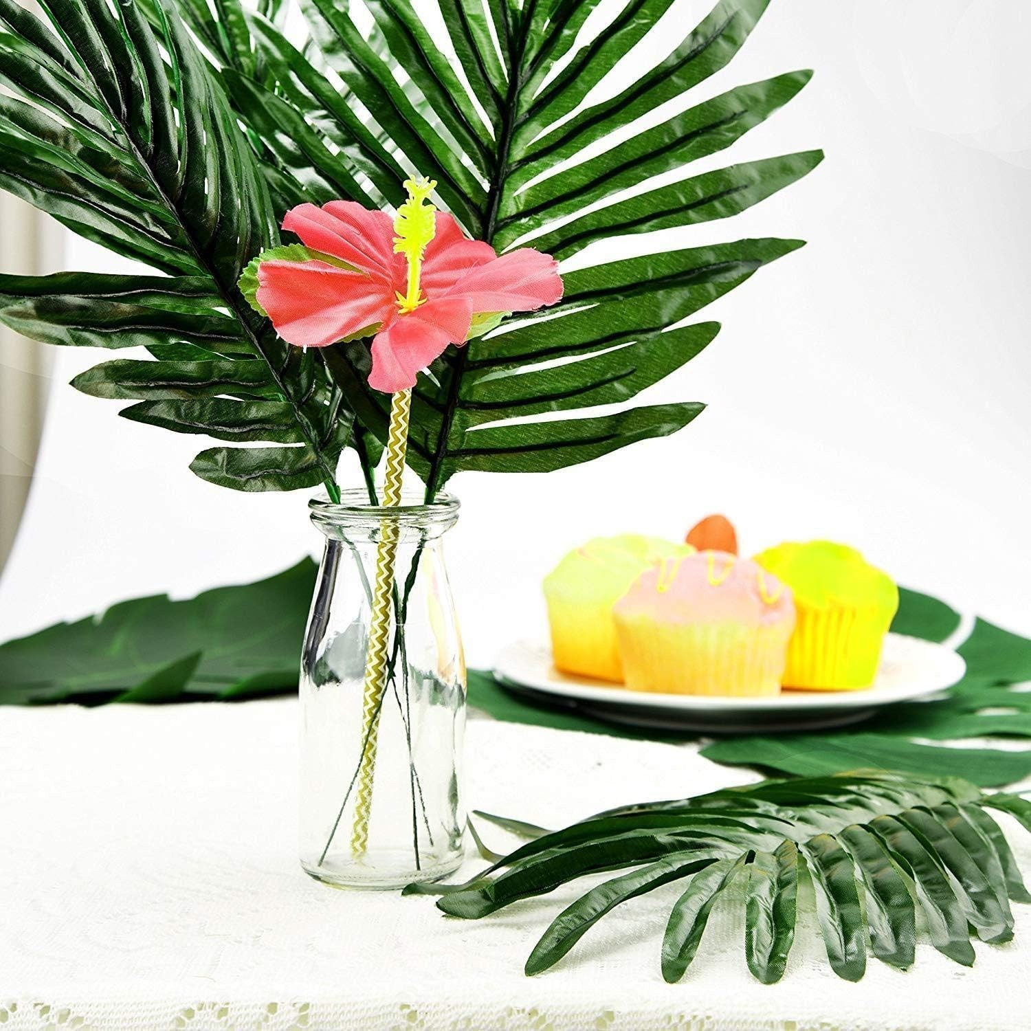 Lifelike 50Pcs Tropical Palm Leaves – Perfect for DIY Decorations & Celebrations
