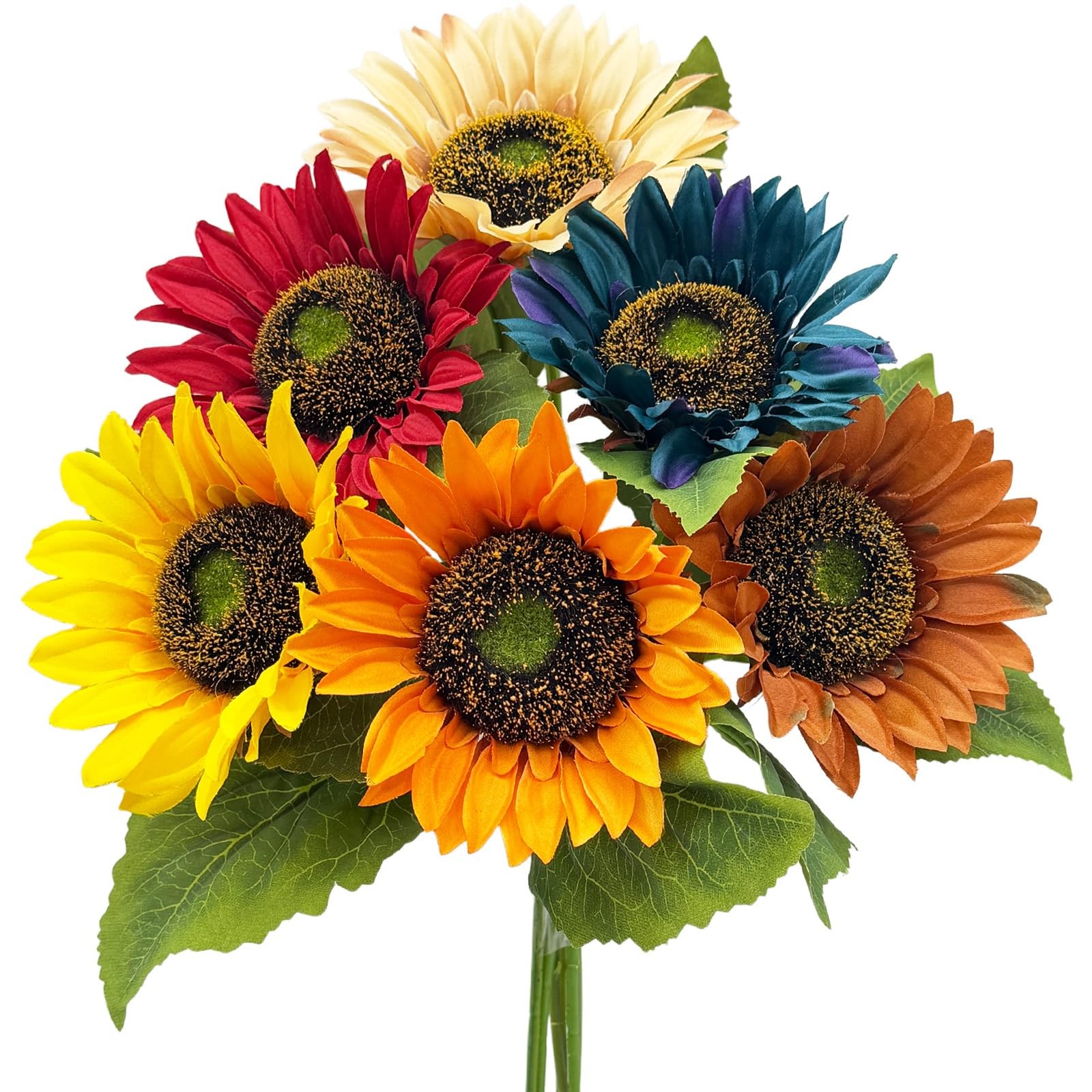Artificial Sunflowers Fake Sunflowers Bouquet Vintage Fake Silk Sunflowers La…