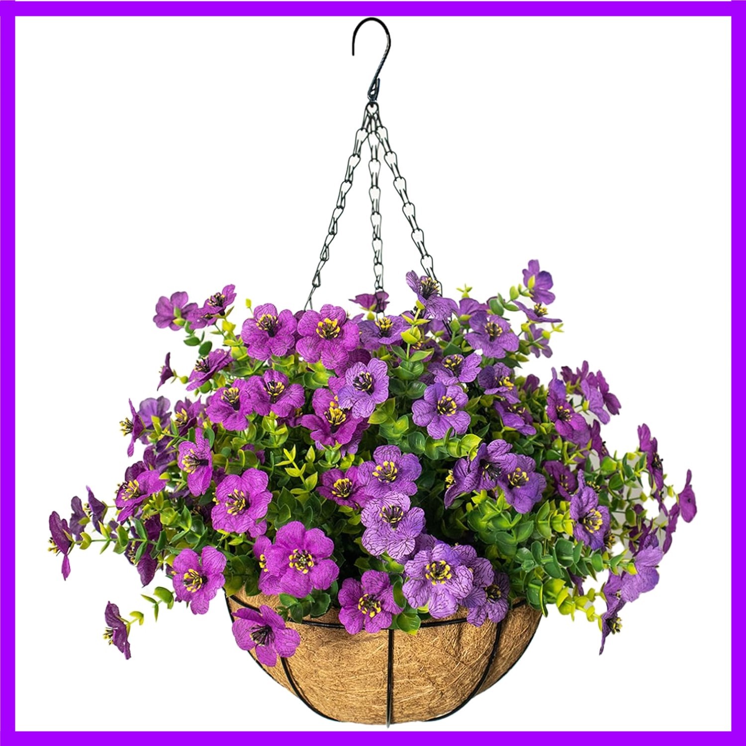 Artificial Hanging Flowers, UV Resistant, 12 Bundles, Mix | Realistic faux ha…