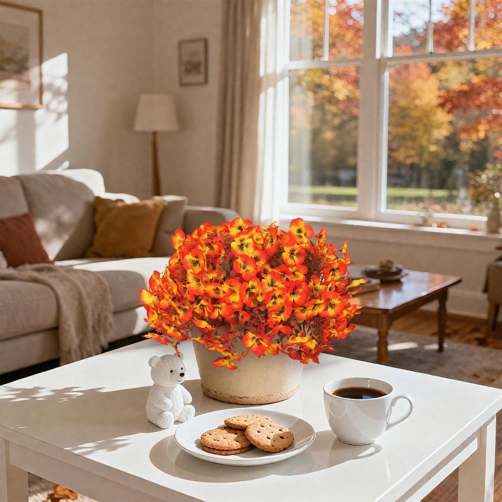 Artificial Flowers Fake Fall Plants for Outside Winter Chrsitmas Decoration, …