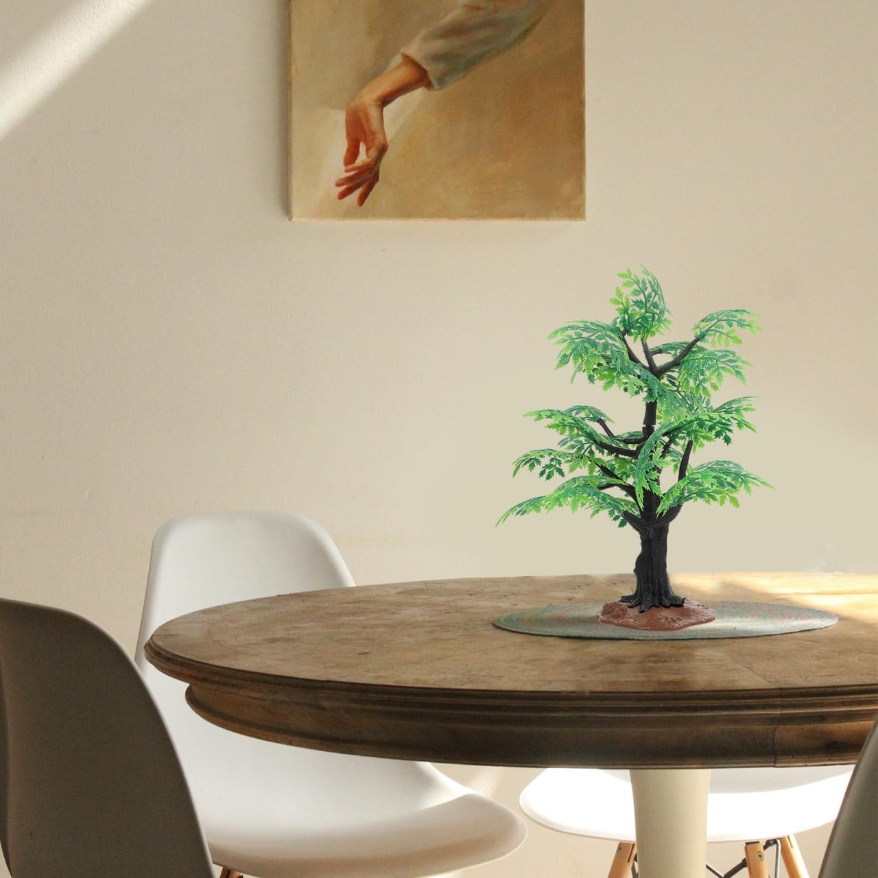 Green Miniature Maple Tree Model 12 Inch Artificial Plant Tabletop Decor