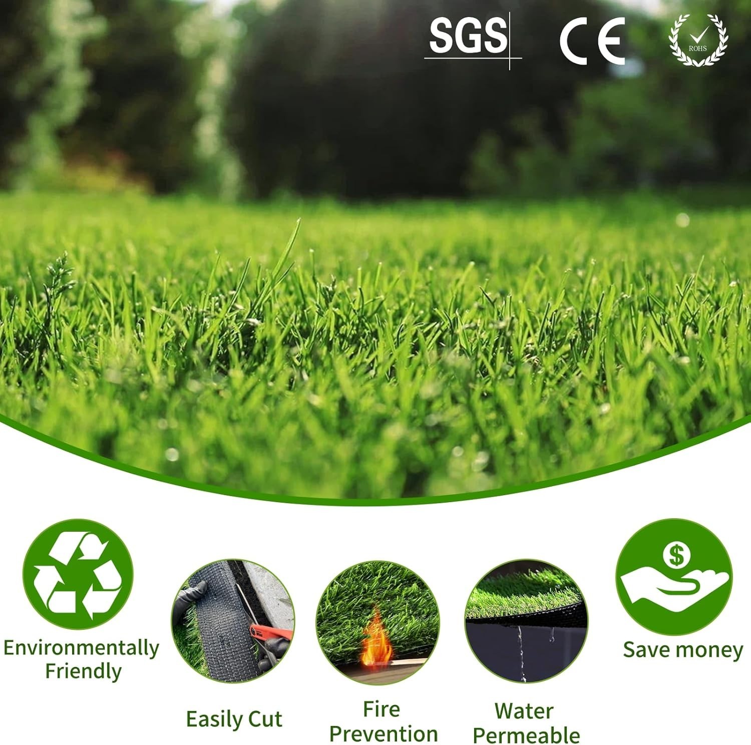 Indoor/Outdoor Artificial Grass 5ft X 10ft