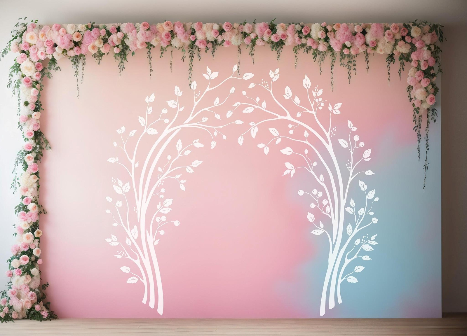 Bedroom Tree Branches and Leaves Wall Decal Sticker. Bedframe Decor. #6791