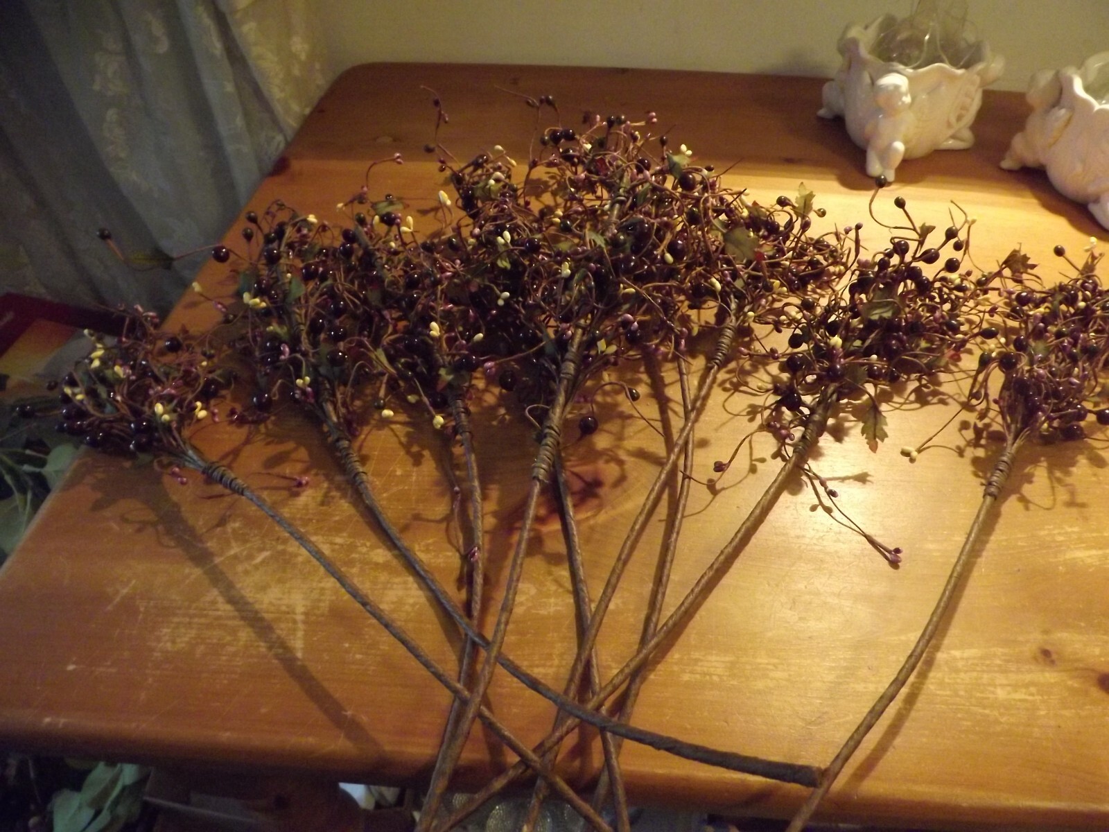 multicolor FAUX BERRY STEMS 20″ -25″ PICKS pip berries U CHOOSE COLOR