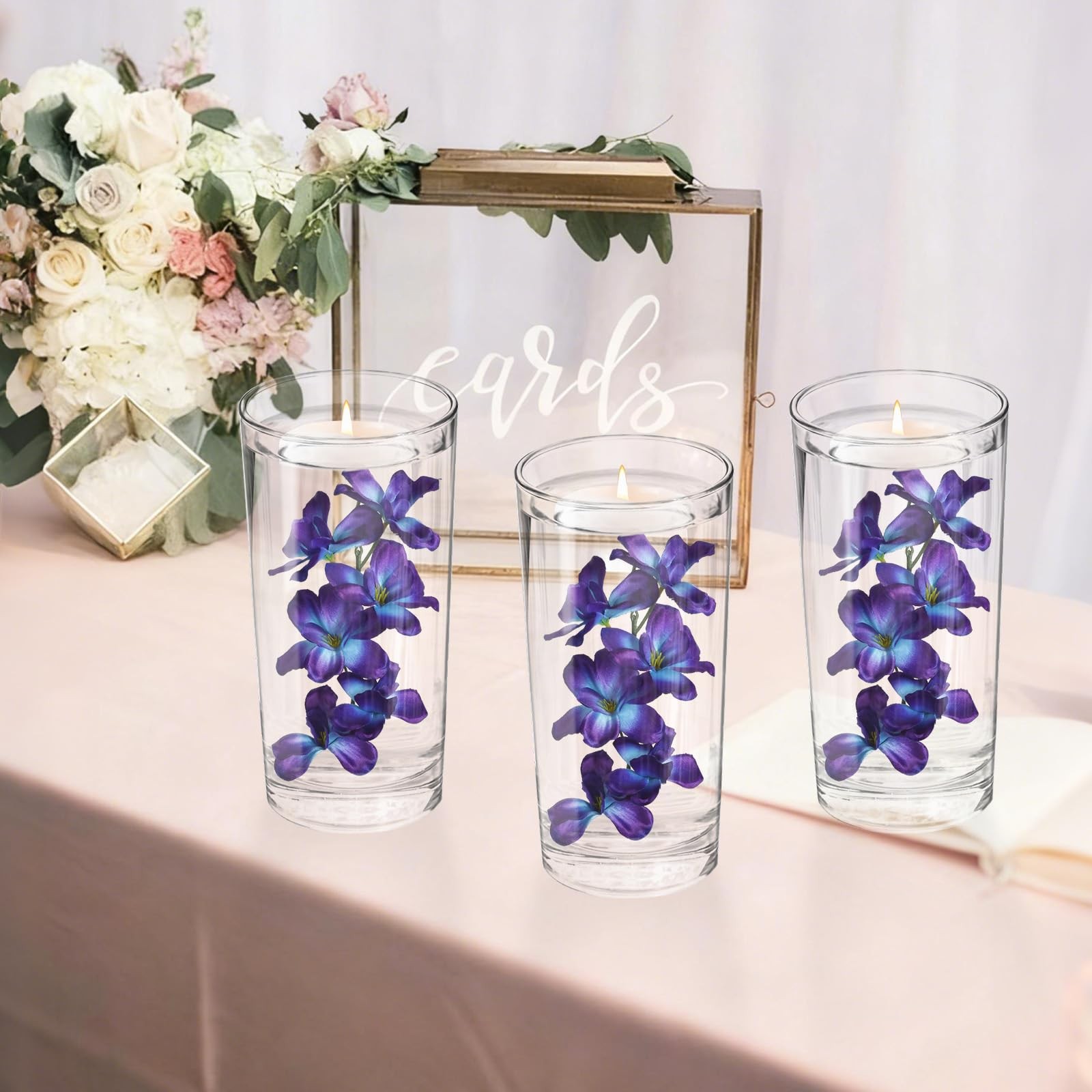 Orchid Artificial Flowers 27 Inches Purple Blue – Wedding Home Decoration
