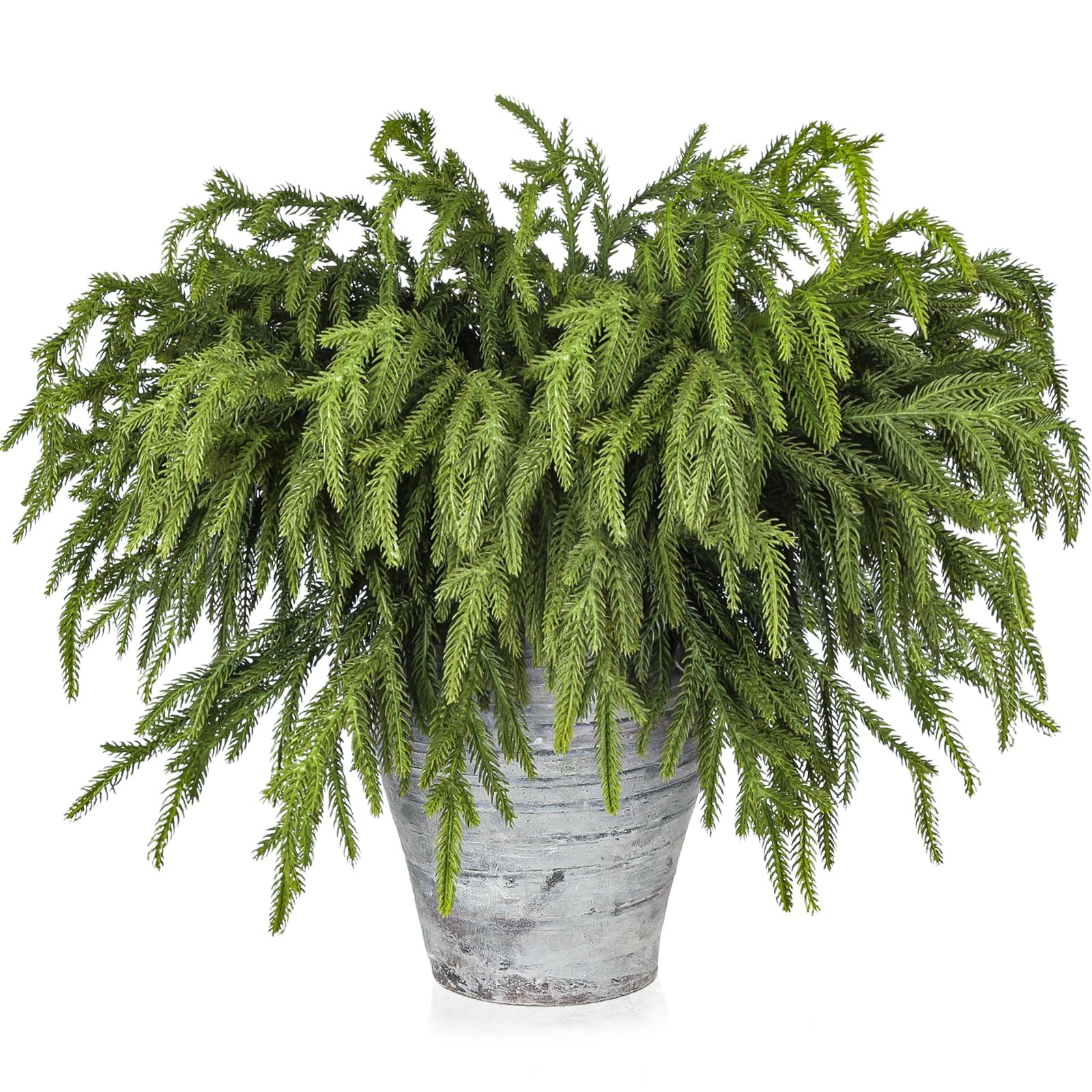 12 Pcs Pine Branches – 18 Inch Artificial Green Pine Stem – Real Touch Christ…