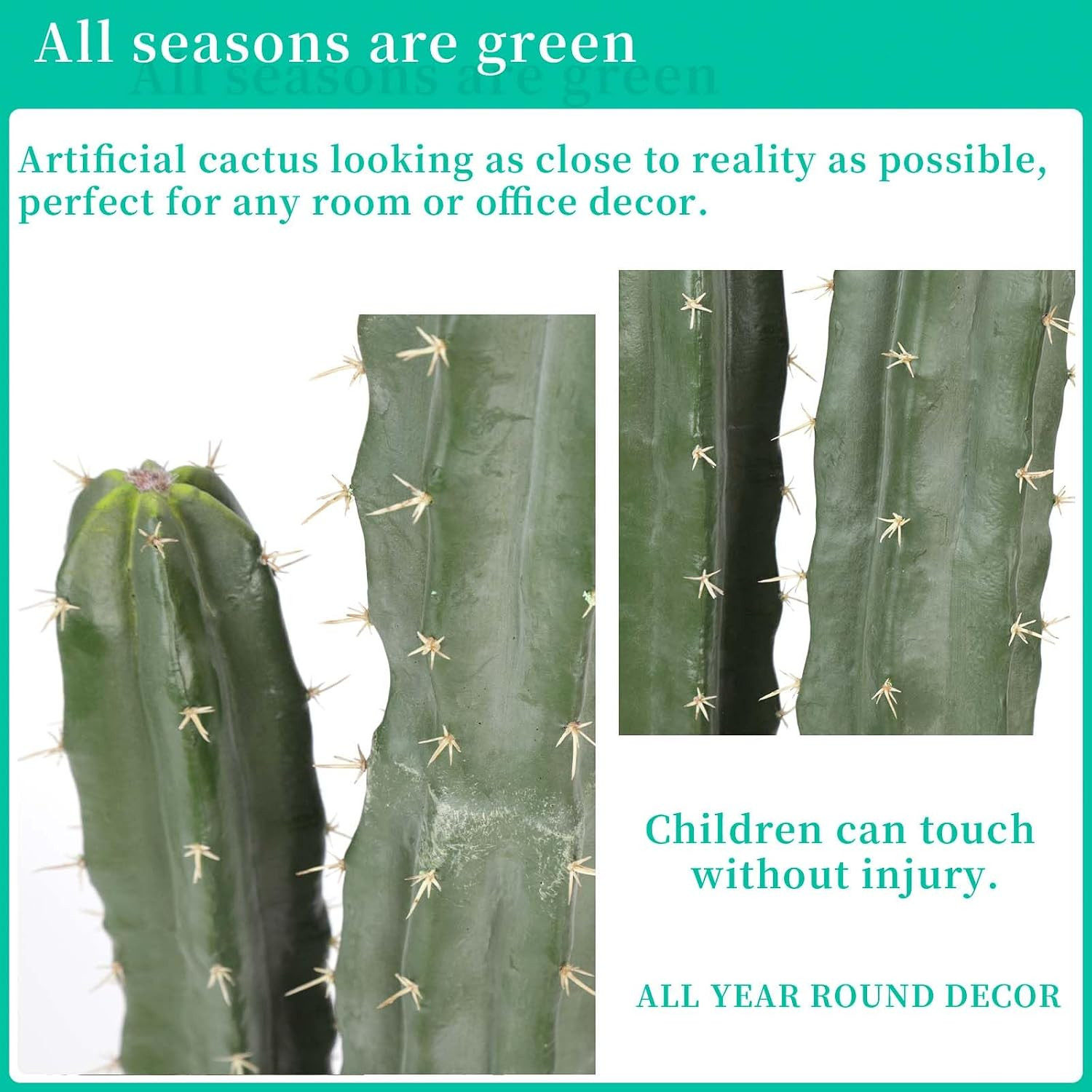 Artificial Cactus 41 INCH Tall Fake Cactus Plants Faux Cacti Saguaro with Plante