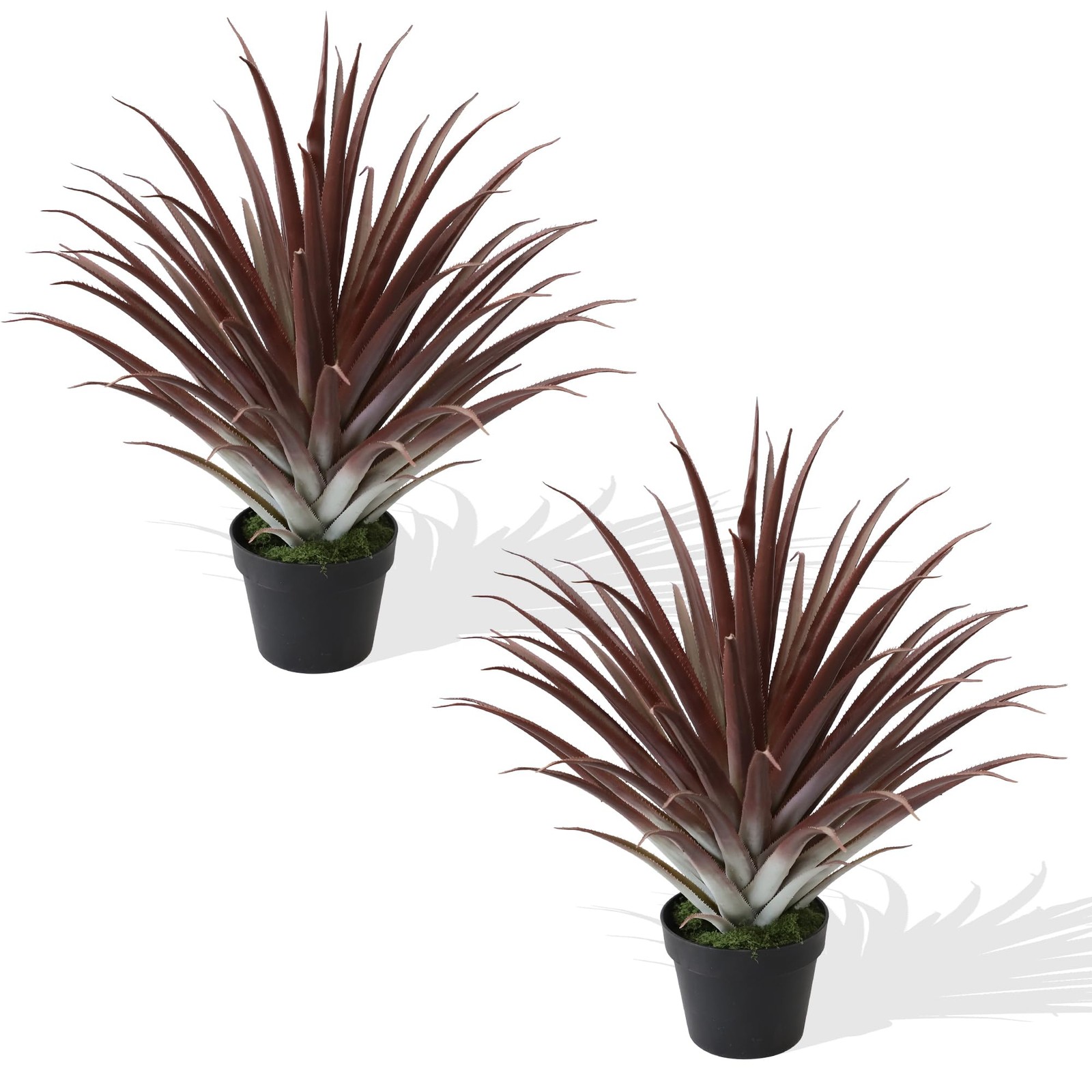 2 Pcs Artificial Aloe Vera Plants 27 Inch Red Fake Succulents Faux Agave Plan…