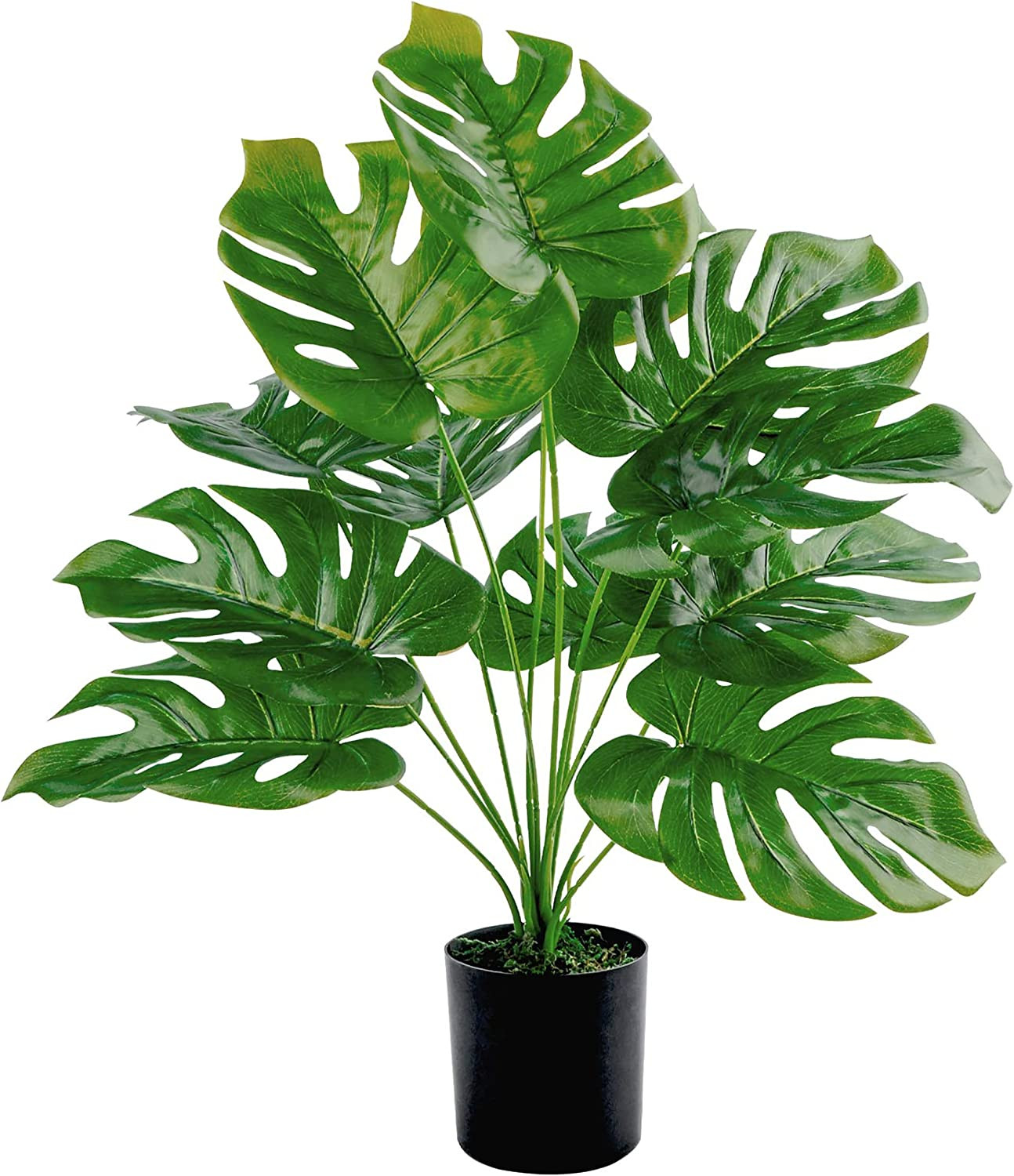 Artificial Palm Tree, 19″ Large Fake Plants in Pot for Indoor and Outdoor Home O