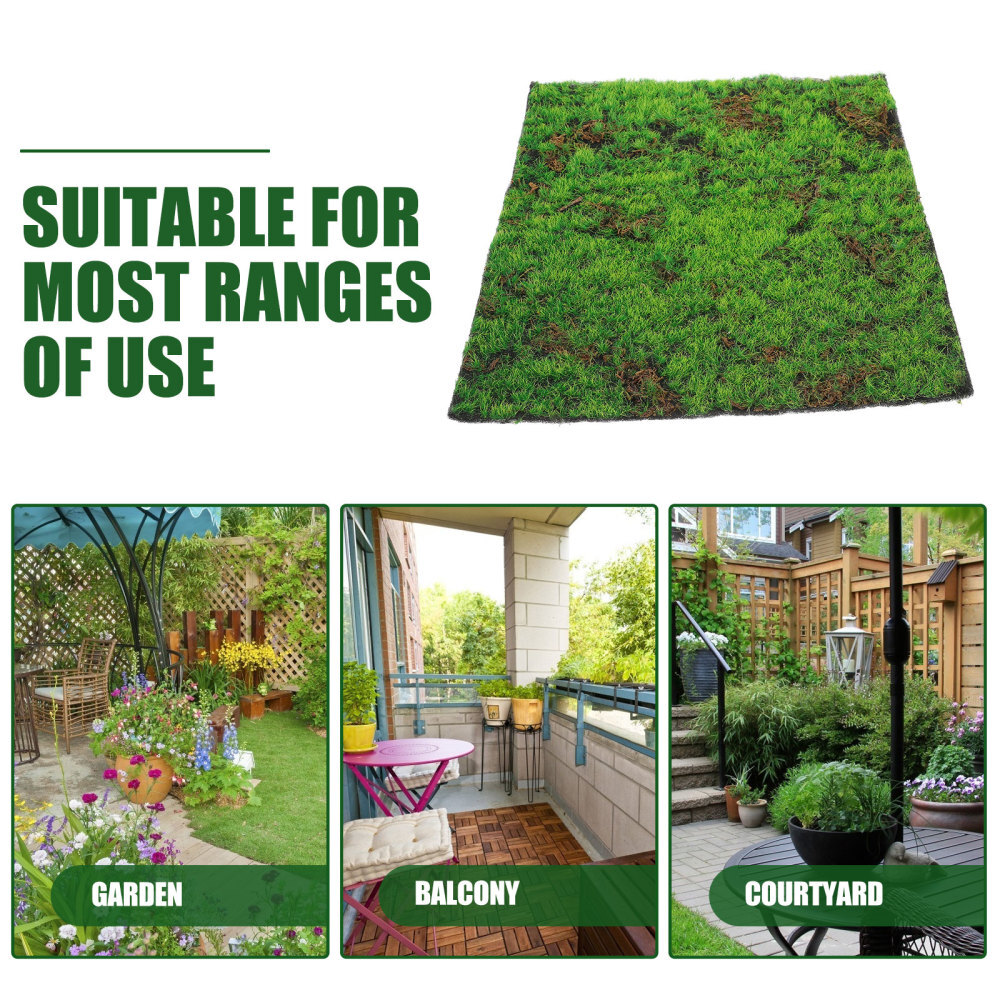 Artificial Moss Mat Decorative Simulated Turf Fake Grass for Project Plastic