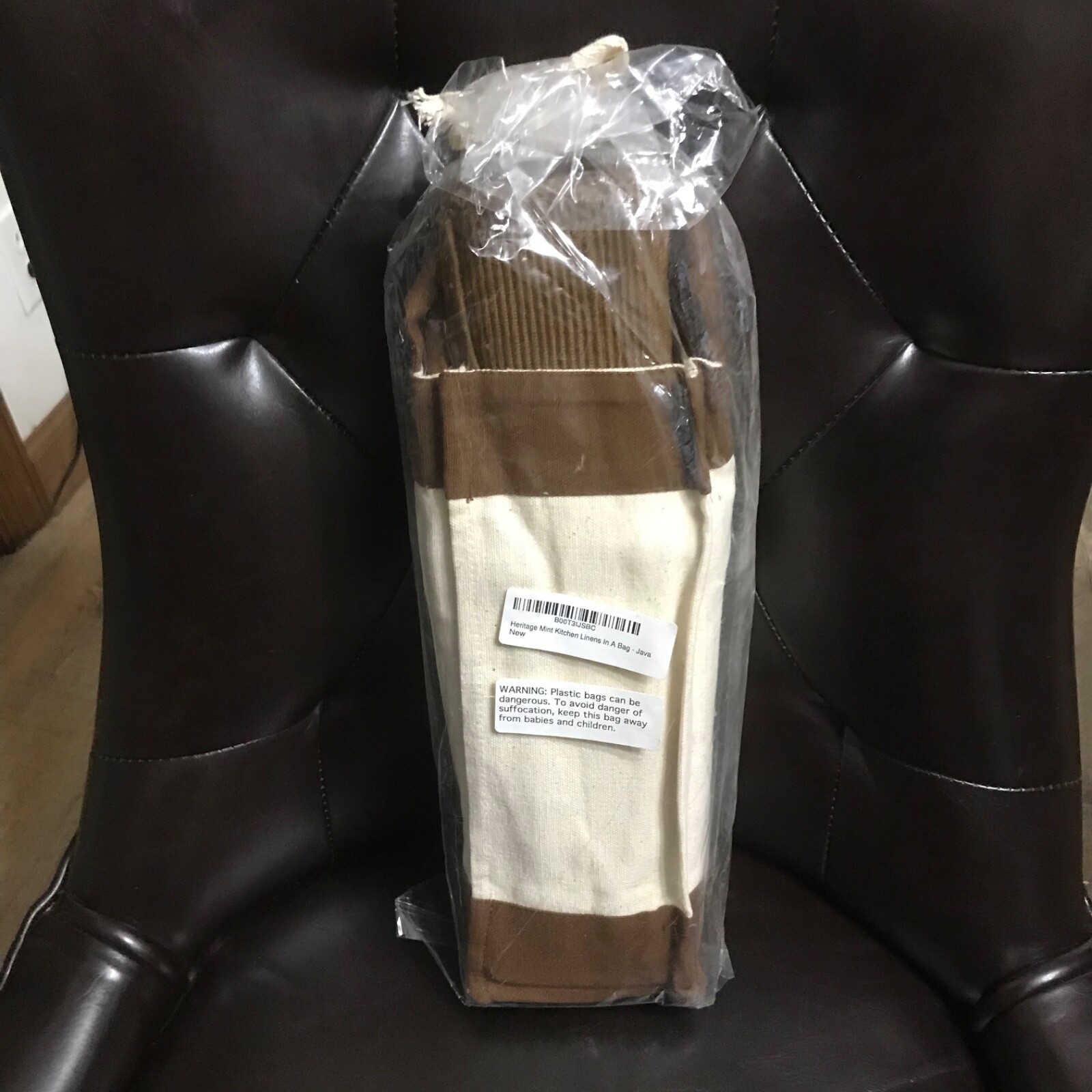 Heritage mint kitchens linens in a bag color java