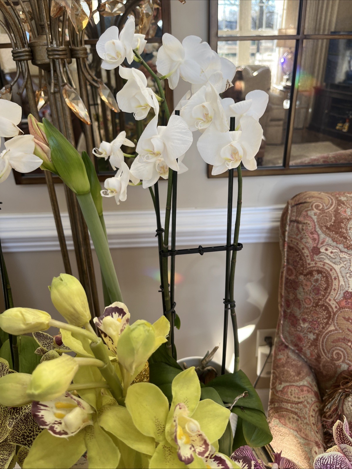 Uttermost – Gorgeous Faux Orchids ***PAIR 18” Tall 12” Tall TWO for Price ONE!