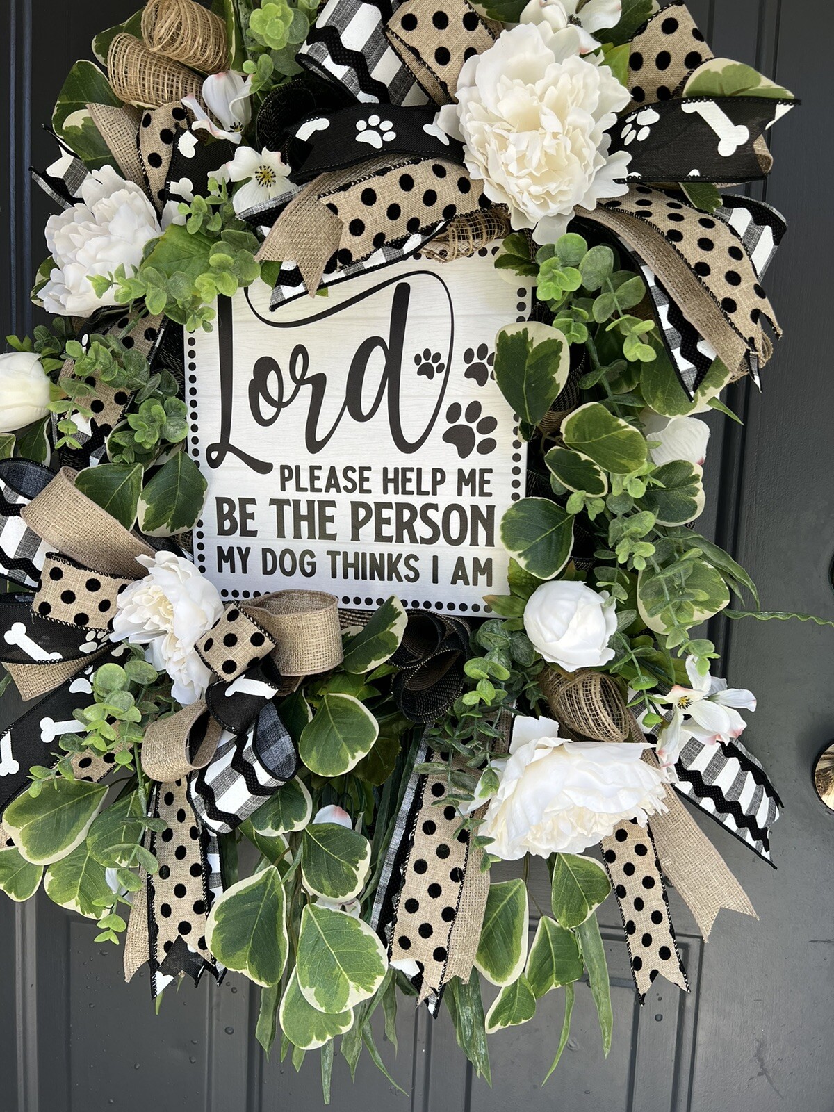 Dog Lover Wreath, Wreath With Sign, Dog Pet Decor, Dog Lover Gift, Mom Gift