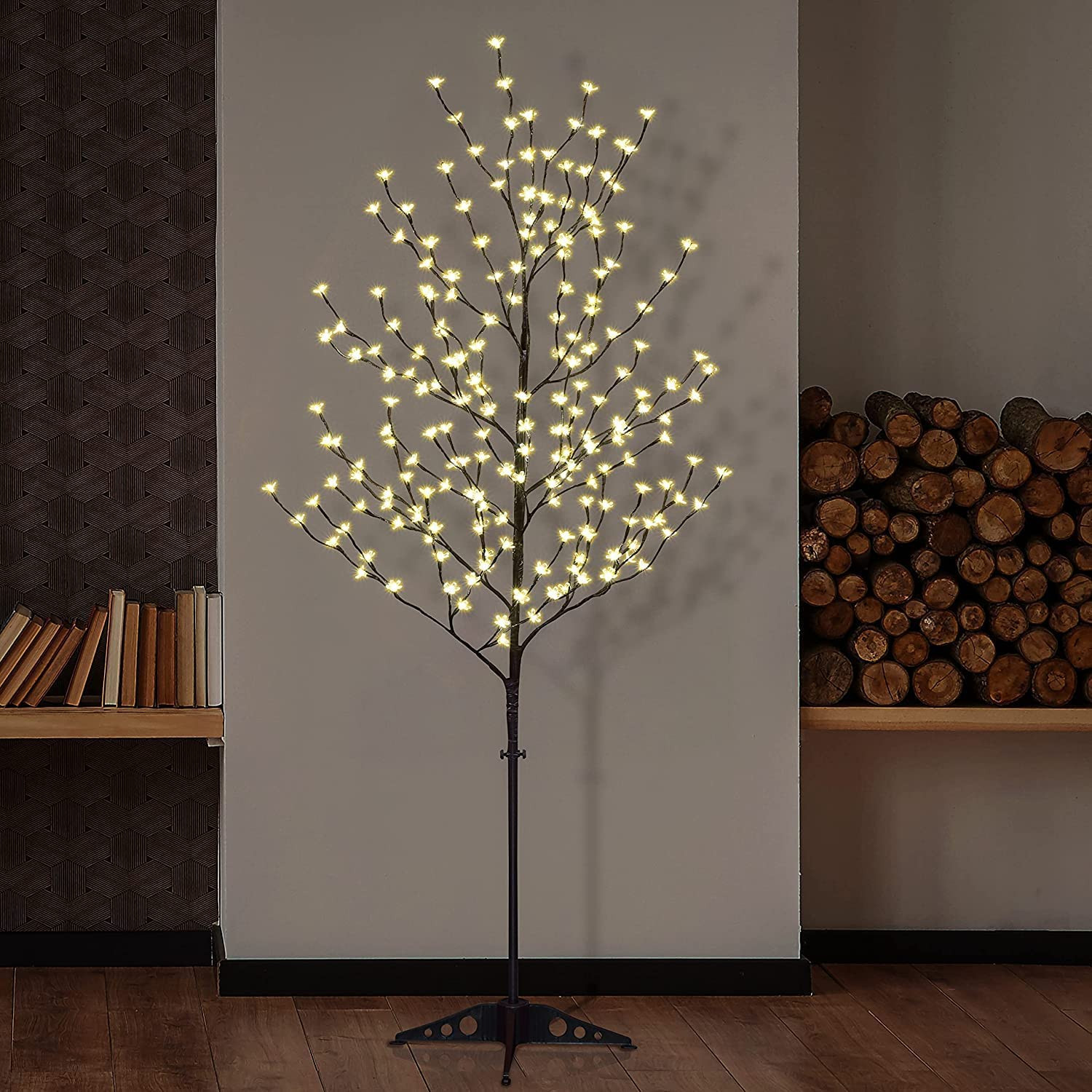 6.5 Feet 208L LED Lighted Cherry Blossom Tree, Warm White, Decorate