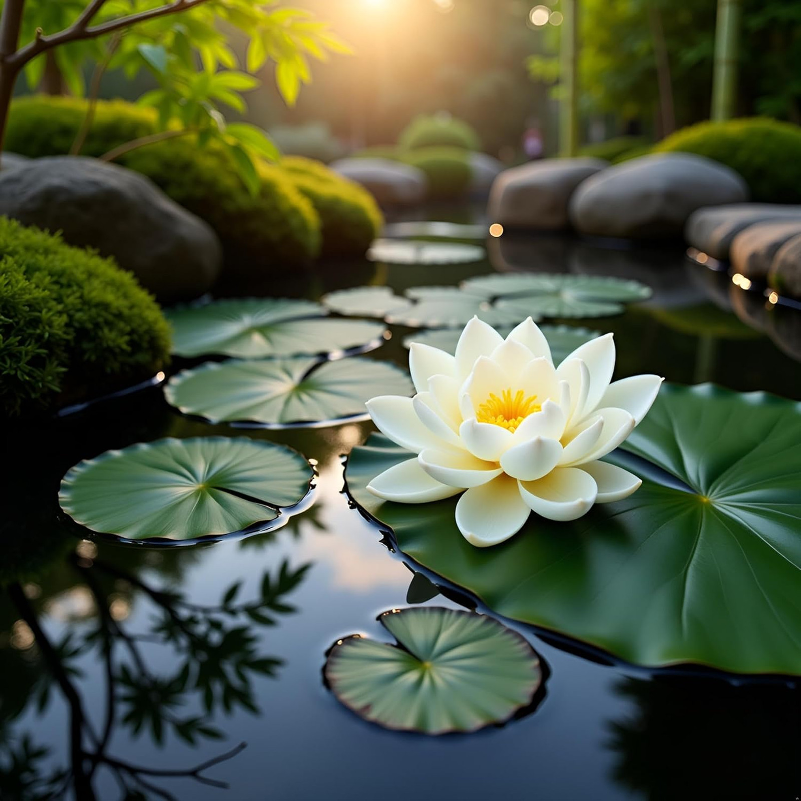 Artificial Foam Lotus Flowers with Water Lily Pads Set of 2 for Ponds Pools