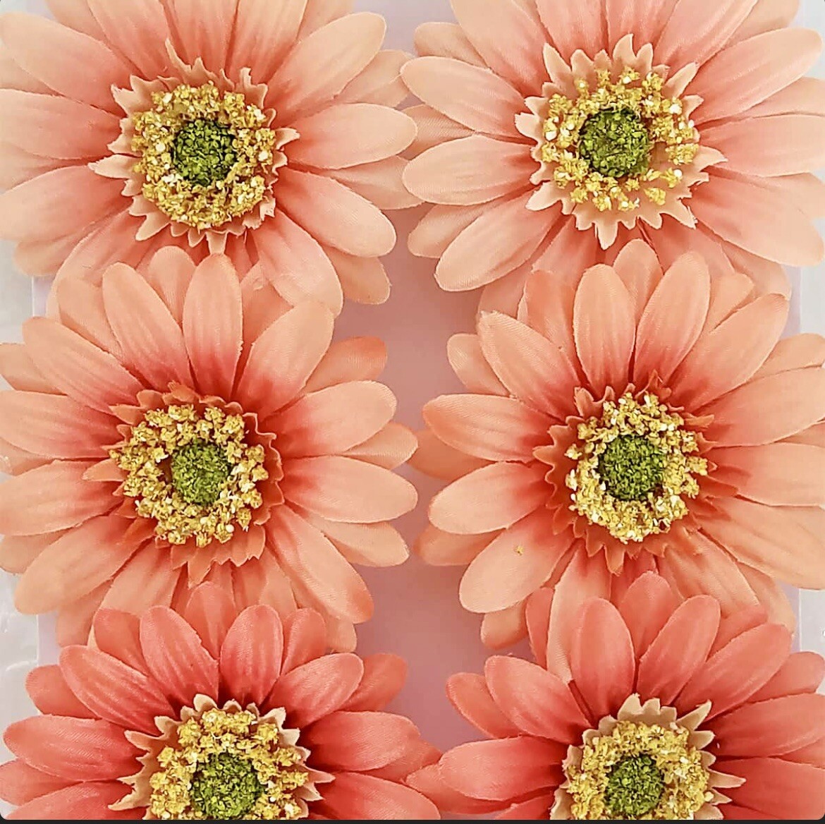 12 Spring Daisy Floral Wired Accent Decorations ORANGE Ashland 2 Pks of 6 Peachy