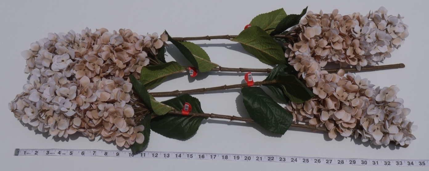 Cone Hydrangea Beige Tan Bouquet Arrangement 4pc Stem Lot NWT NEW 34″ Long