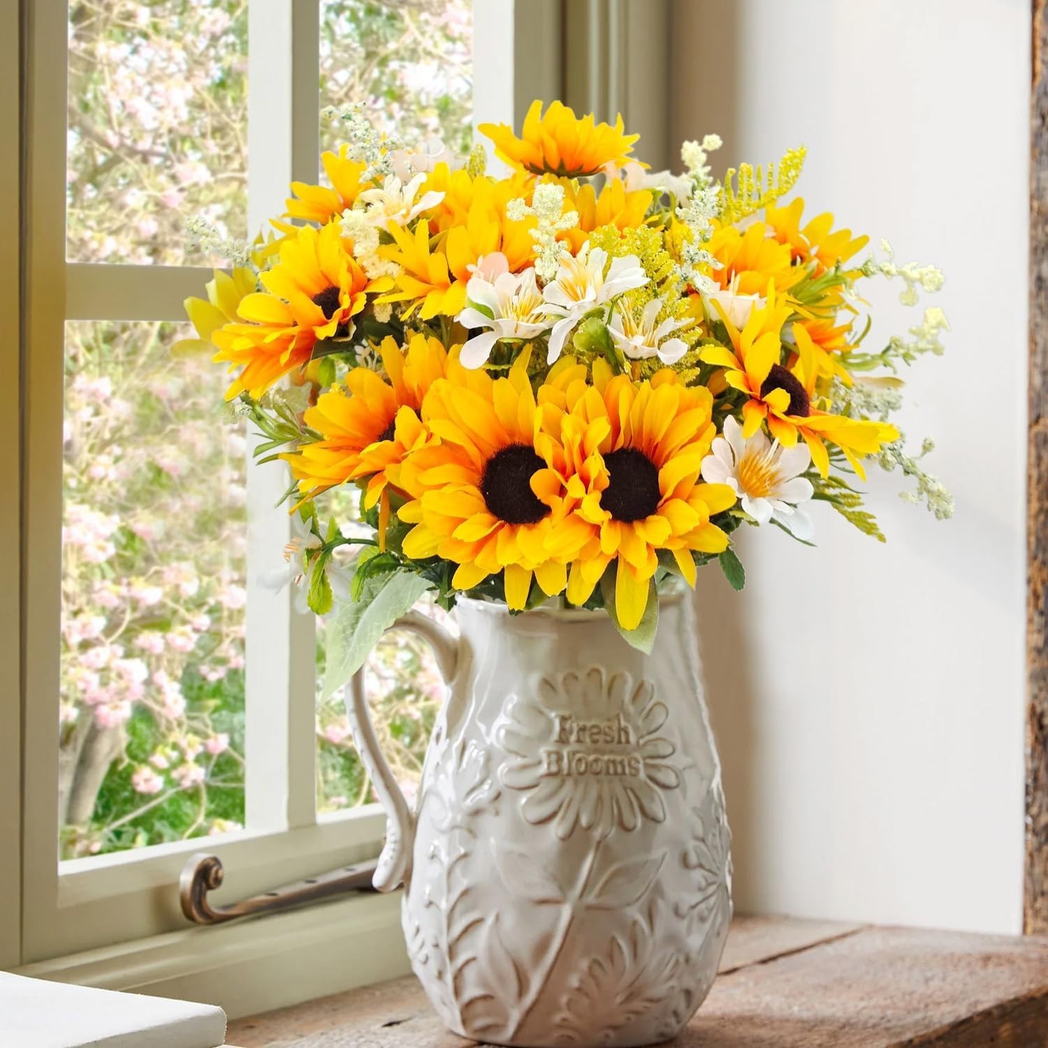 Girasoles Artificiales Decoration home Sunflowers Hogar Espiga Tres Girasoles US