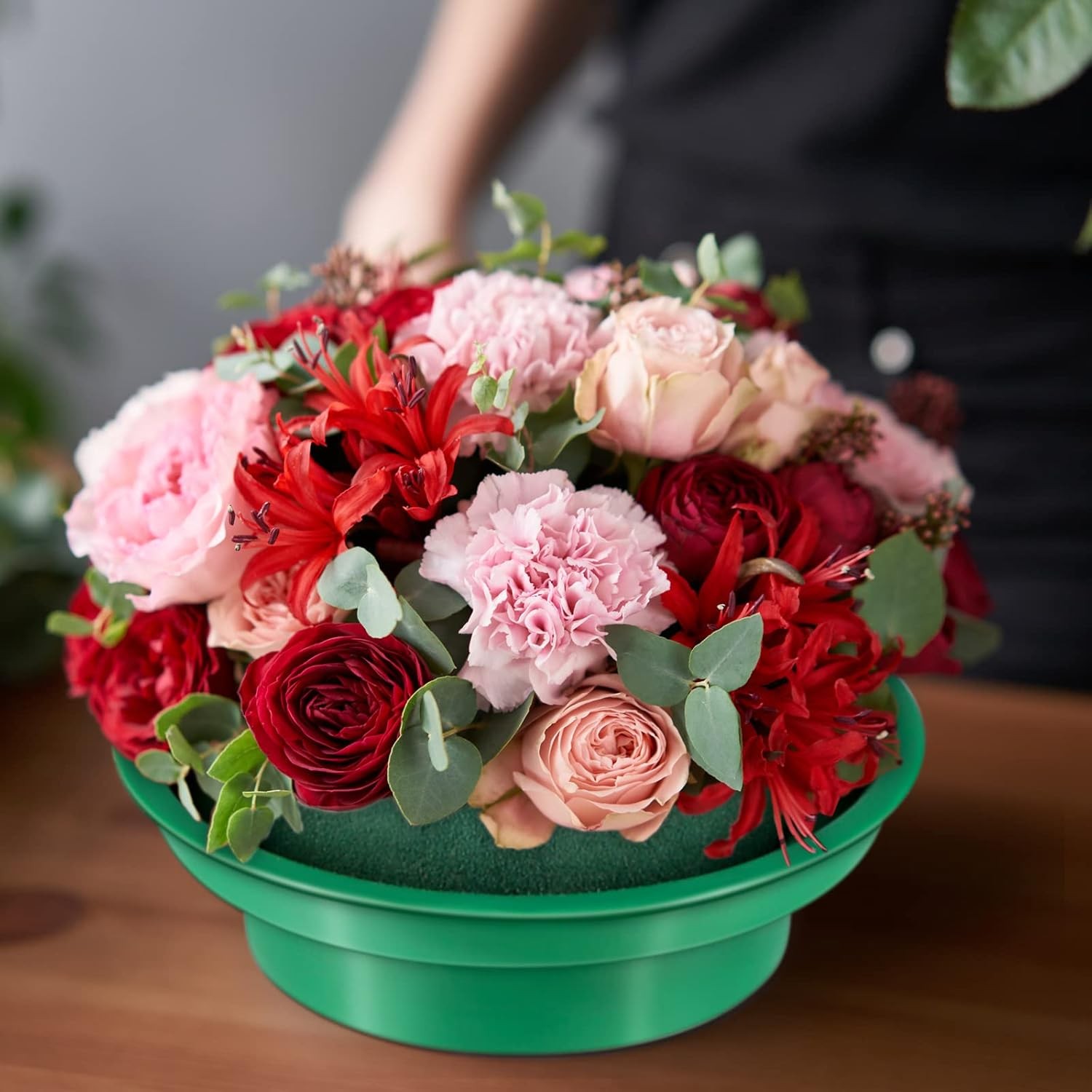 8 Packs Green Floral Foam Rounds in Bowls DIY Flower Arrangement Kit Fresh