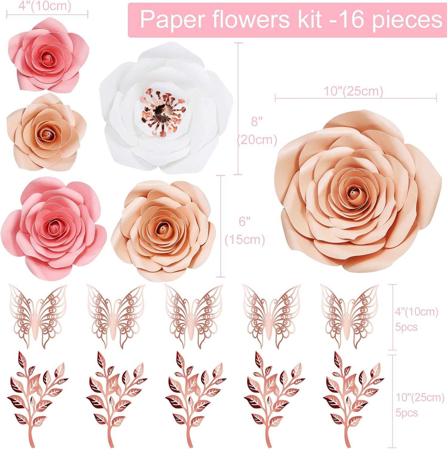 Pre-Assembled 3D Paper Flowers – Transform Your Space with Whimsical Elegance