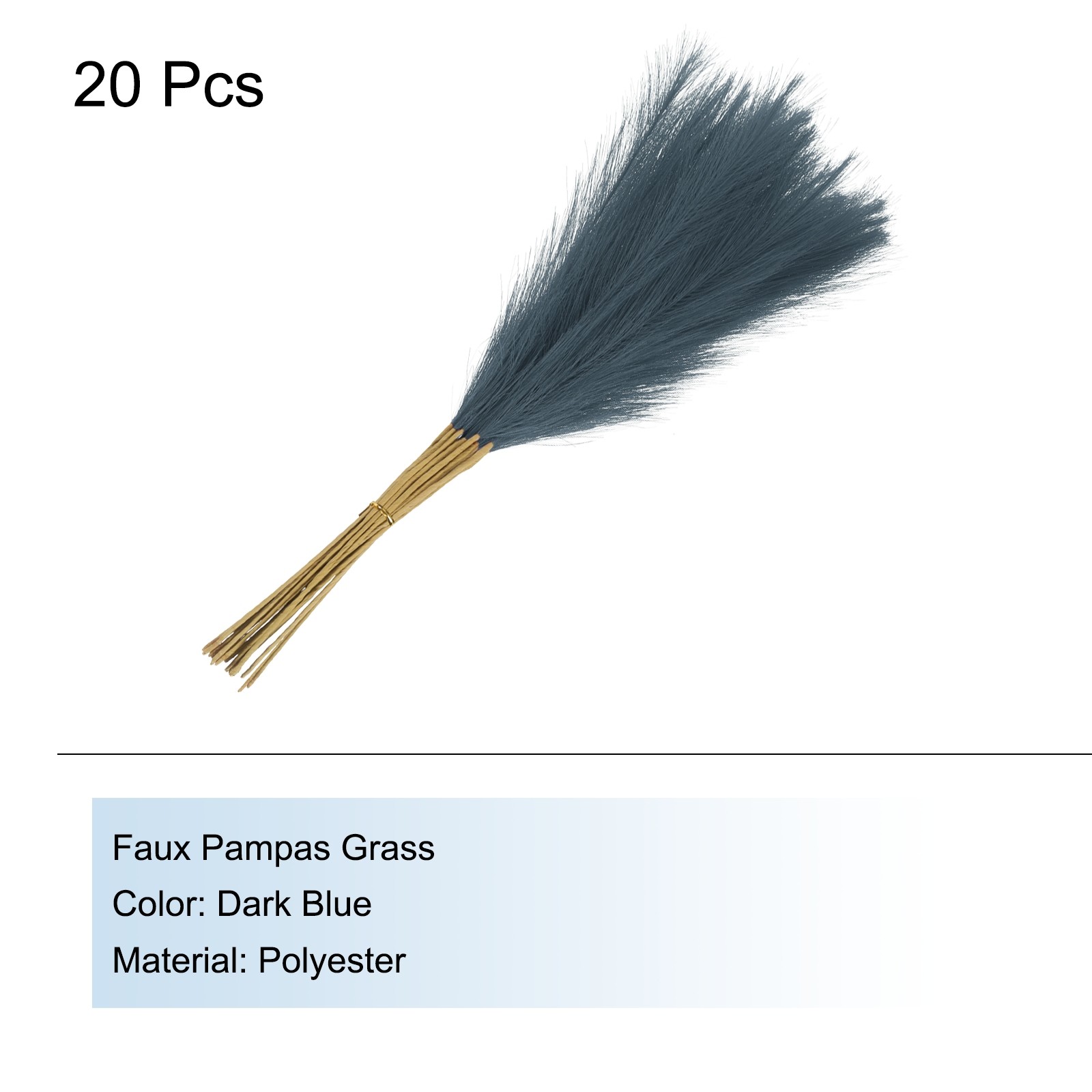 20Pcs Pampas Grass 21″ Fake Pampas Grass for Wedding Decoration Dark Blue
