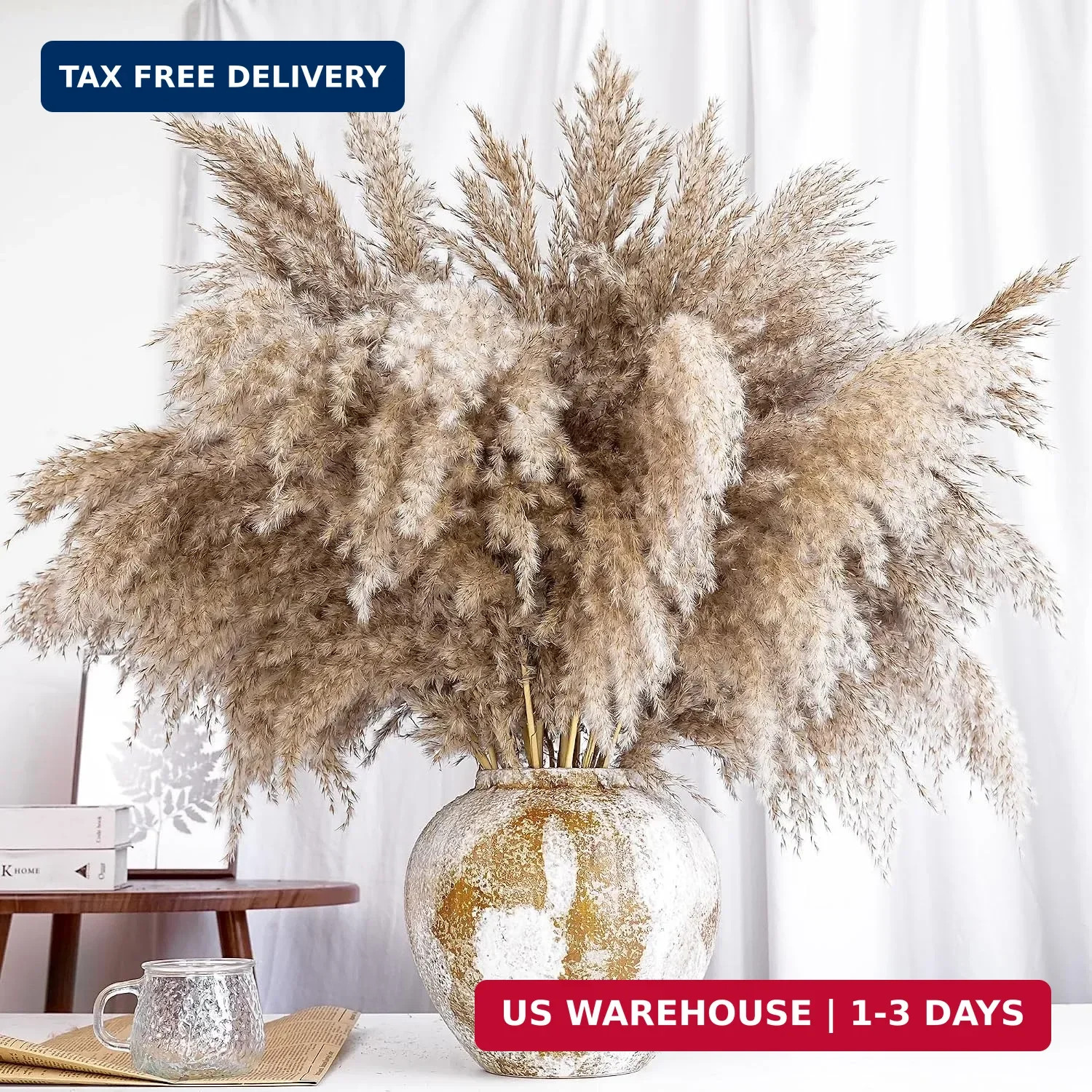 40 PCS Nature Pampas Grass Bouquet Decor – Boho Flowers and Feathers for Centerp