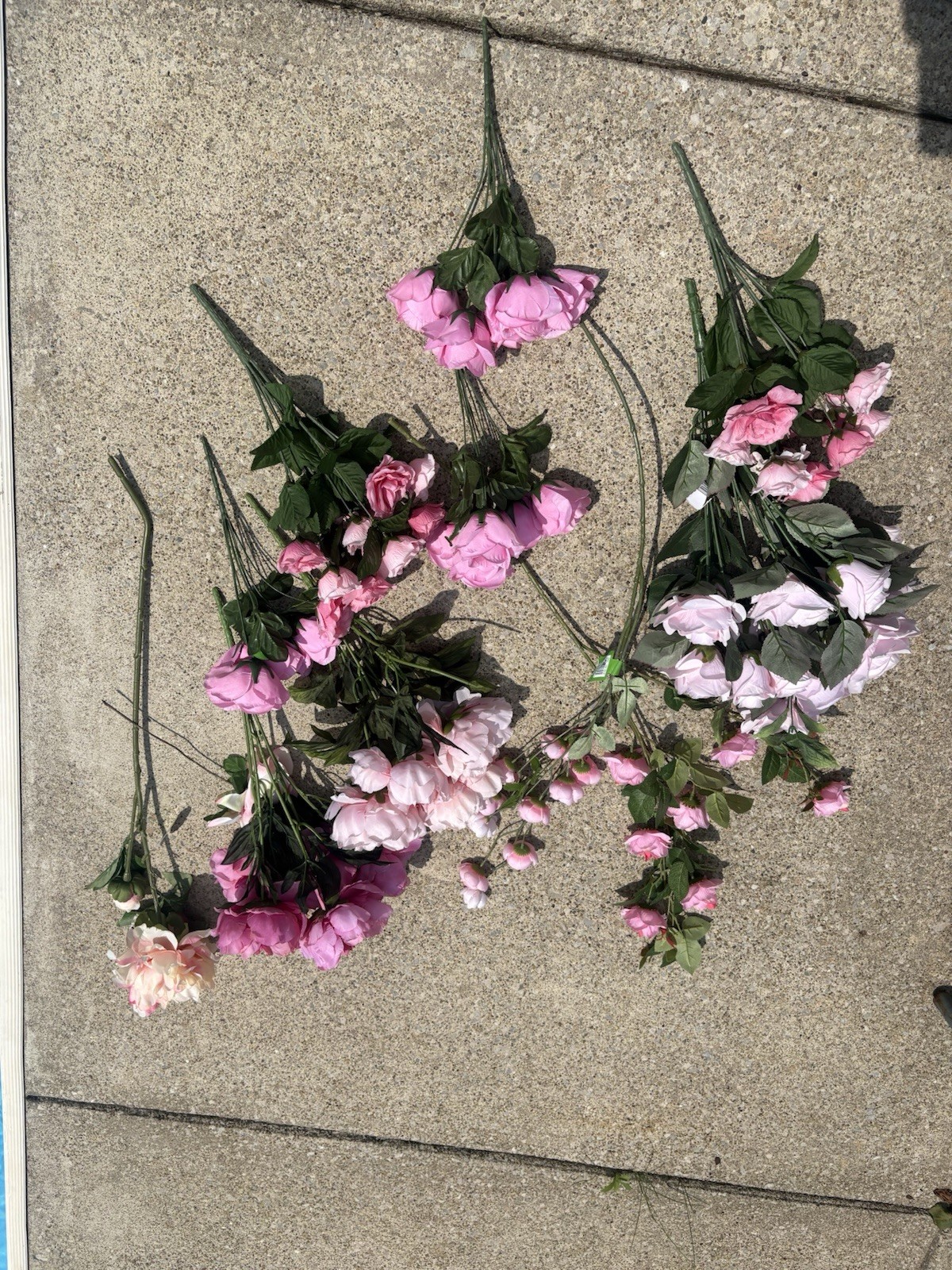 Artificial Flowers Lot Large Mixed Pink Peony And Rose Bundle