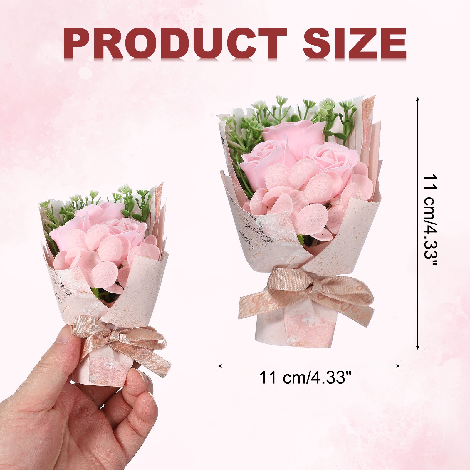 Pink Rose Dried Flower Bouquet, Car Vent Clip Scent Diffuser, Style 1