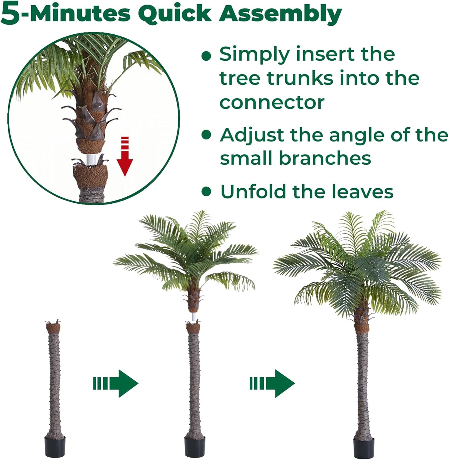 6FT Faux Coconut Palm Tree – Tropical Indoor/Outdoor Decor for Home & Garden