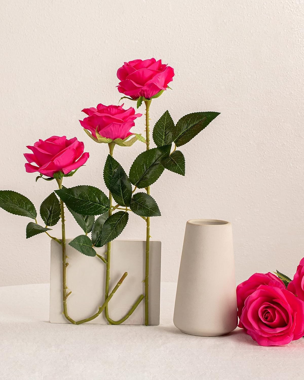 10 Beautiful Fuchsia Silk Roses – Perfect for Arrangements, Weddings & More